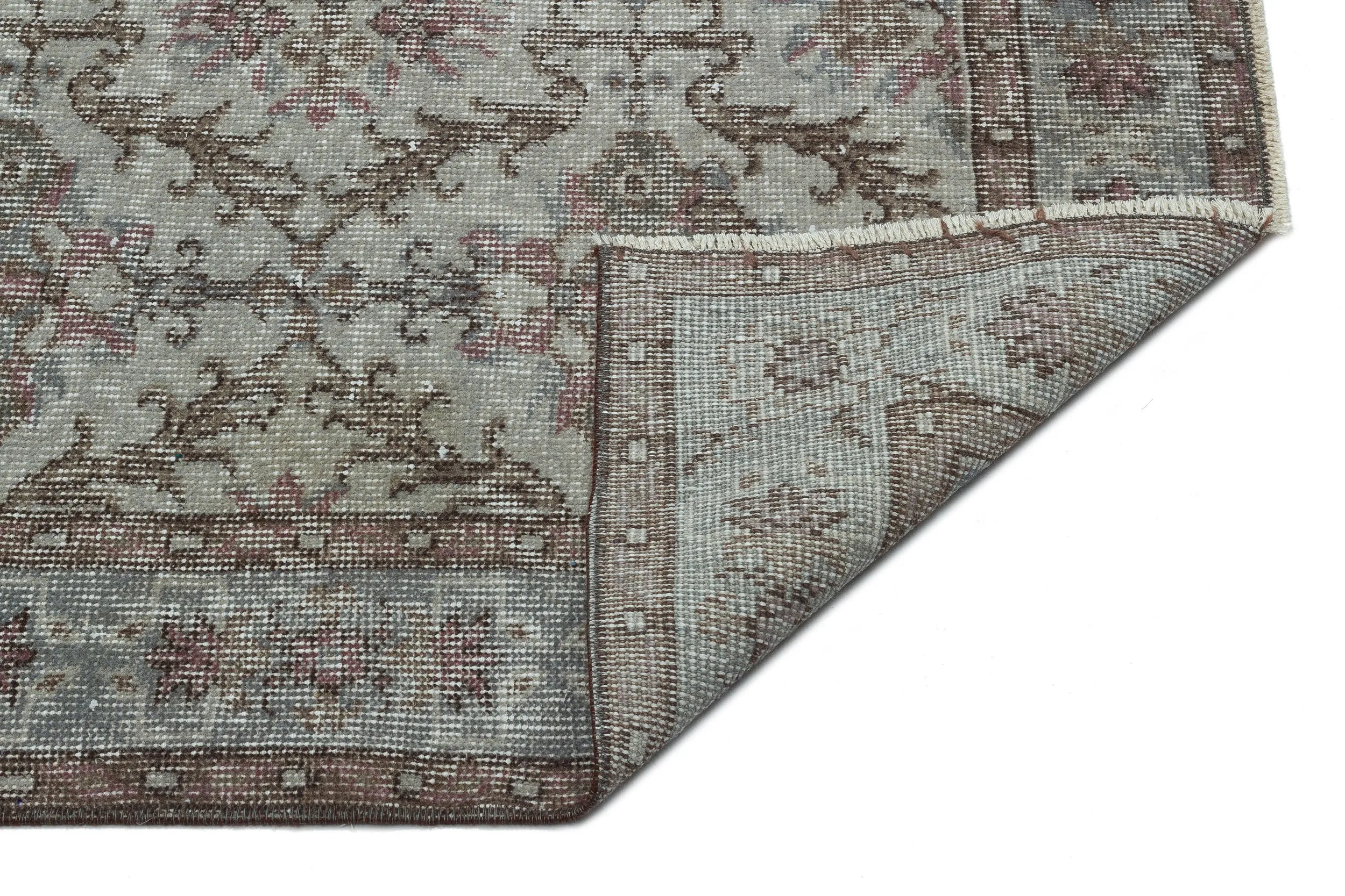 Retro Design Gray Over Dyed Vintage Rug 5'3'' x 9'0'' ft 161 x 275 cm