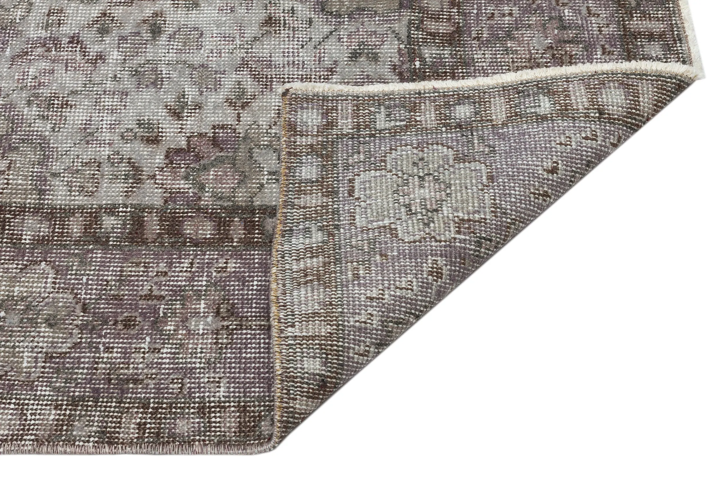 Retro Design Gray Over Dyed Vintage Rug 5'4'' x 9'4'' ft 162 x 285 cm