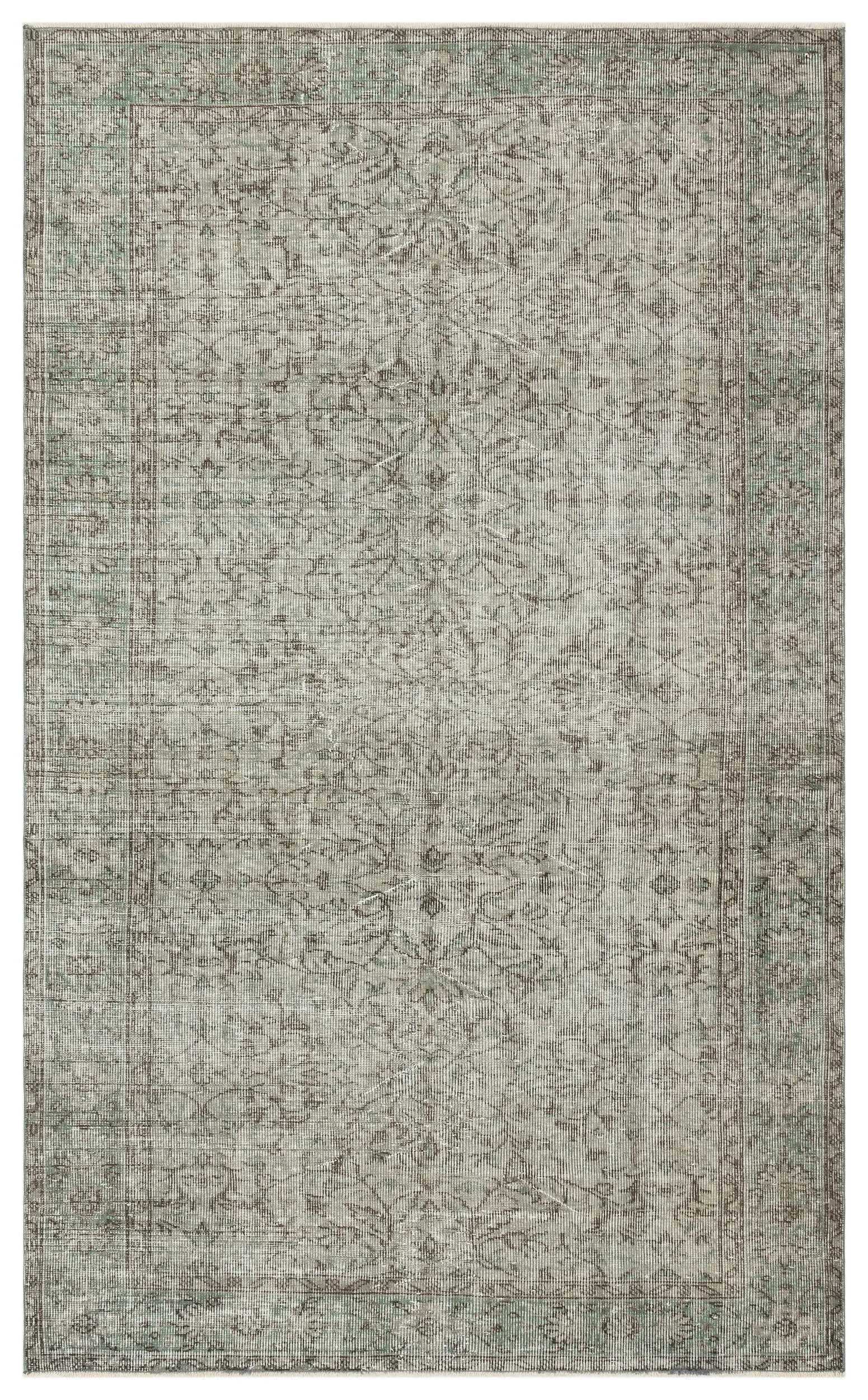Retro Design Gray Over Dyed Vintage Rug 5'5'' x 8'10'' ft 164 x 269 cm