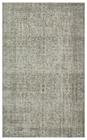 Retro Design Gray Over Dyed Vintage Rug 5'5'' x 8'10'' ft 164 x 269 cm