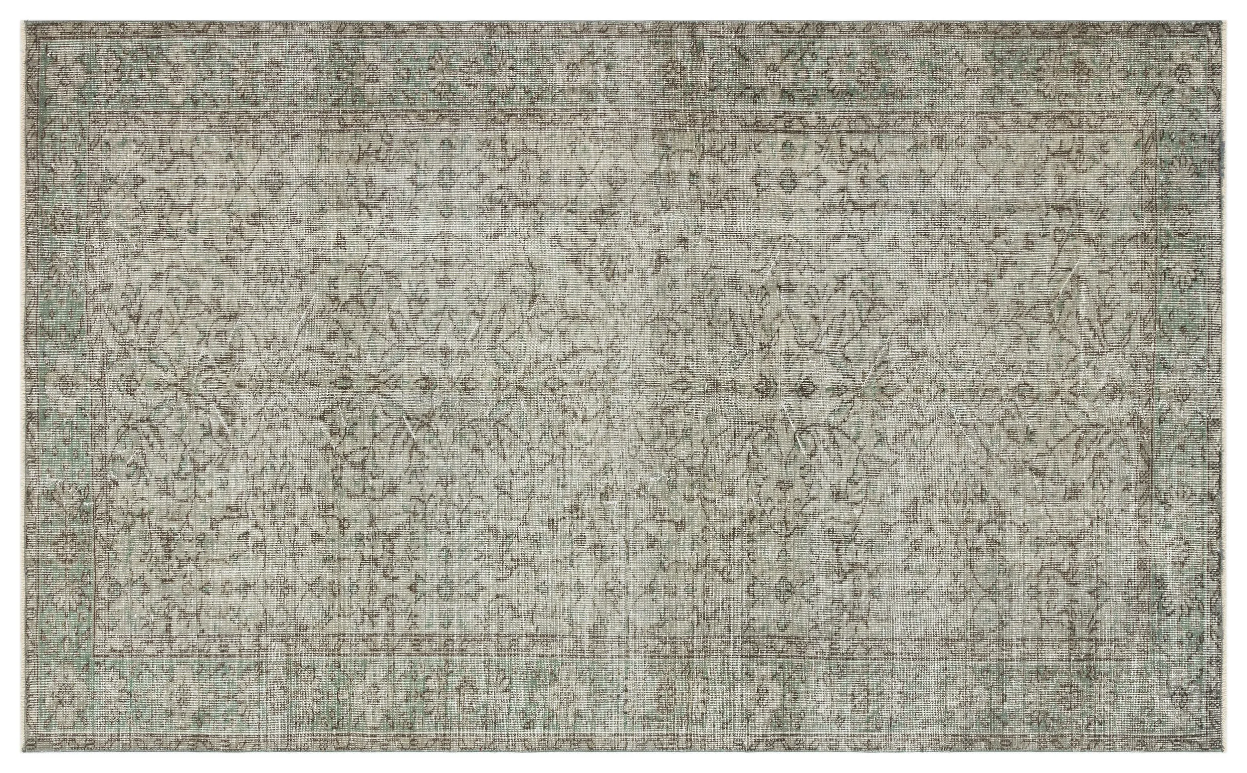 Retro Design Gray Over Dyed Vintage Rug 5'5'' x 8'10'' ft 164 x 269 cm
