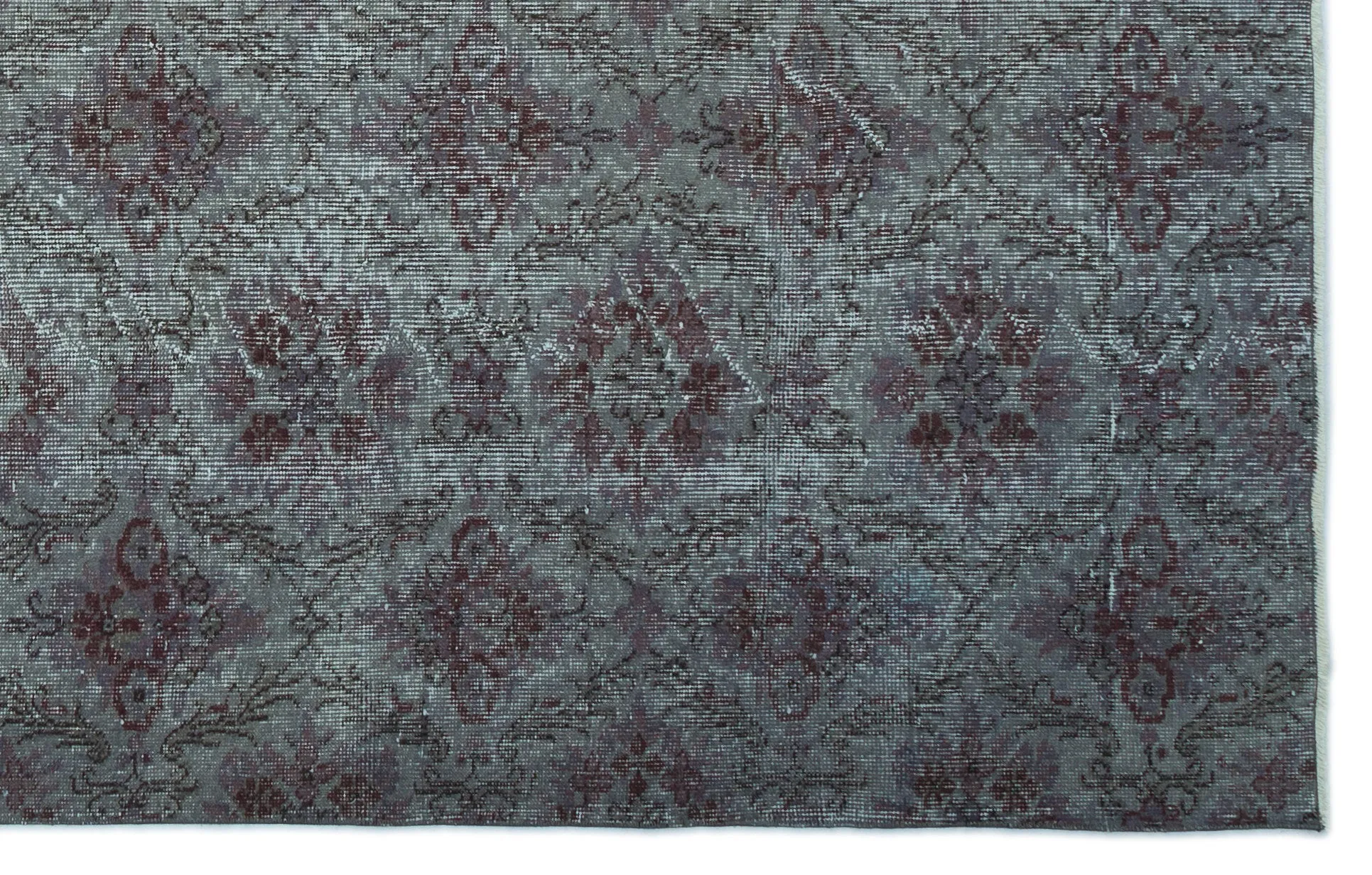 Retro Design Gray Over Dyed Vintage Rug 5'9'' x 9'1'' ft 175 x 276 cm