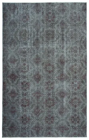 Retro Design Gray Over Dyed Vintage Rug 5'9'' x 9'1'' ft 175 x 276 cm
