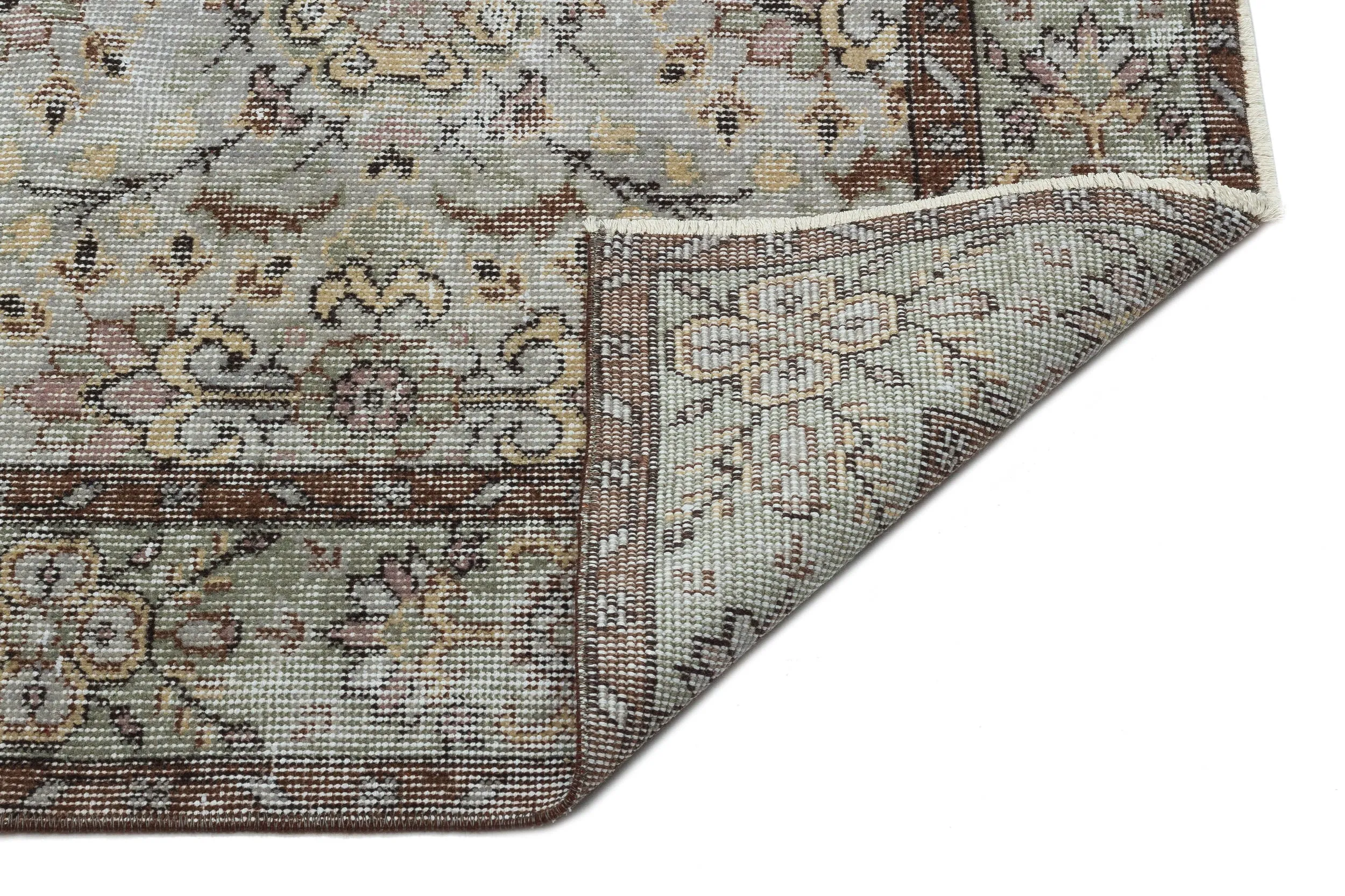 Retro Design Gray Over Dyed Vintage Rug 5'9'' x 9'6'' ft 174 x 290 cm