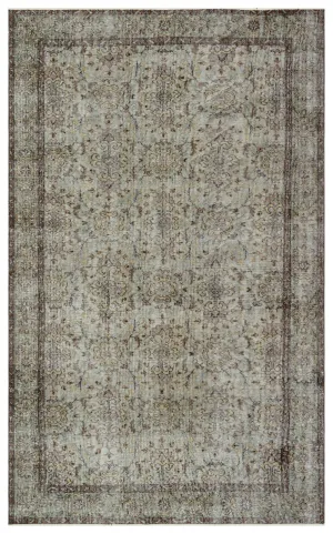 Retro Design Gray Over Dyed Vintage Rug 5'9'' x 9'6'' ft 174 x 290 cm