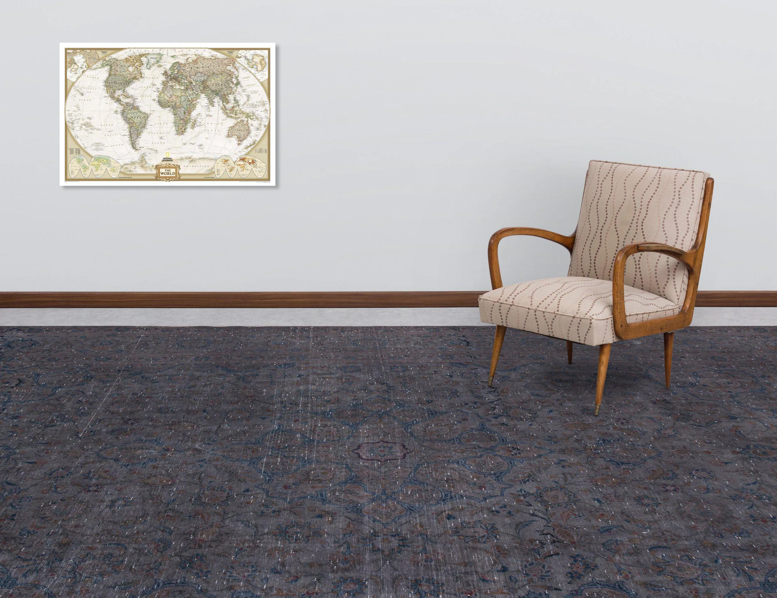 Retro Design Gray Over Dyed Vintage XLarge Rug 9'9'' x 13'1'' ft 296 x 400 cm
