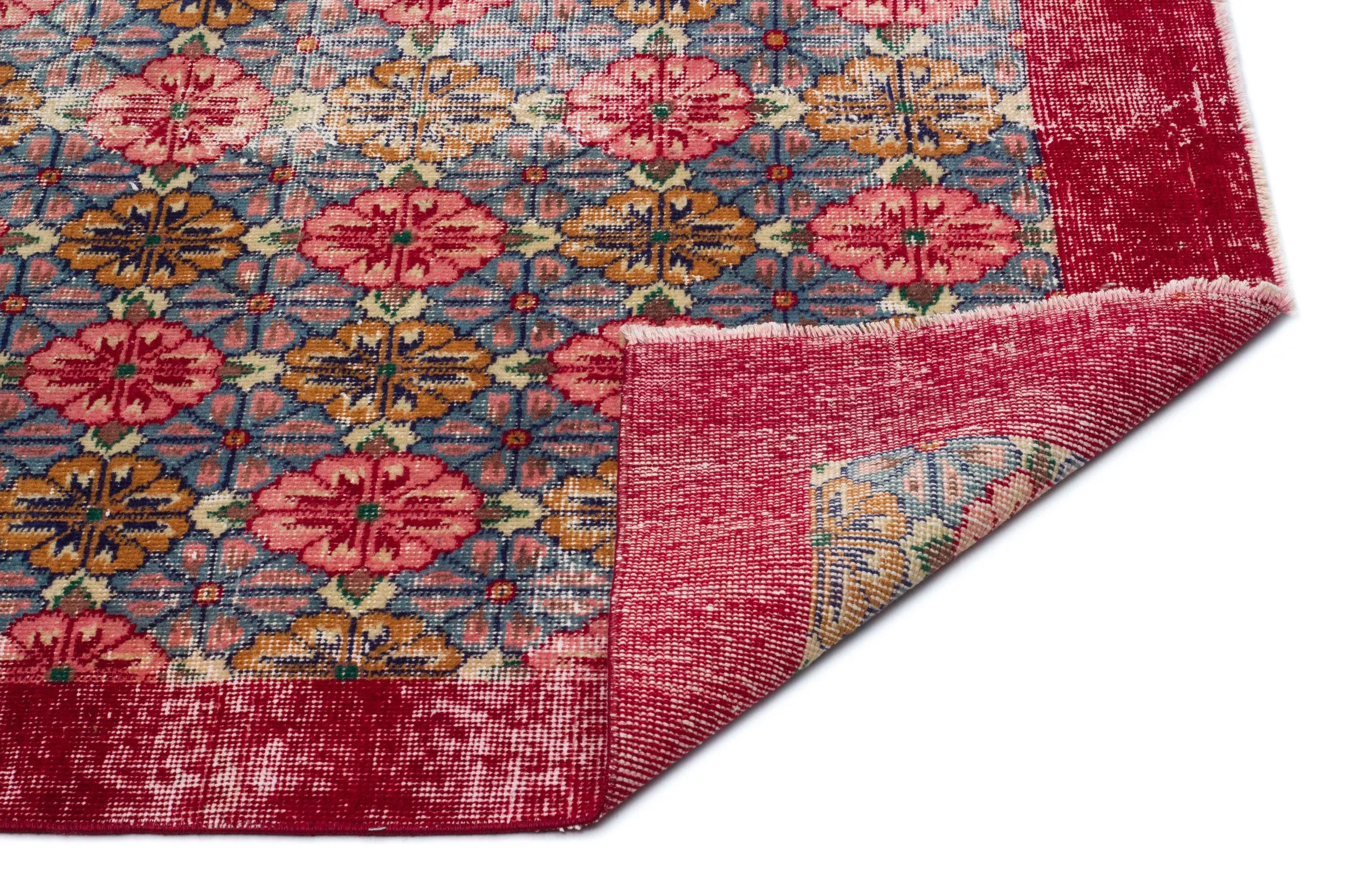 Retro Design Naturel Over Dyed Vintage Rug 4'6'' x 8'4'' ft 137 x 255 cm
