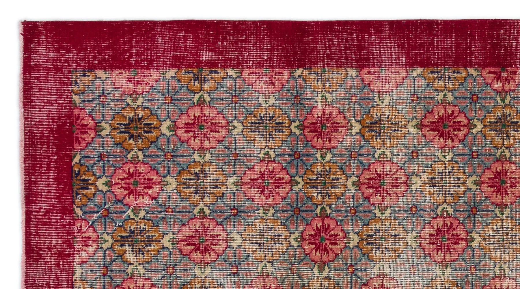 Retro Design Naturel Over Dyed Vintage Rug 4'6'' x 8'4'' ft 137 x 255 cm