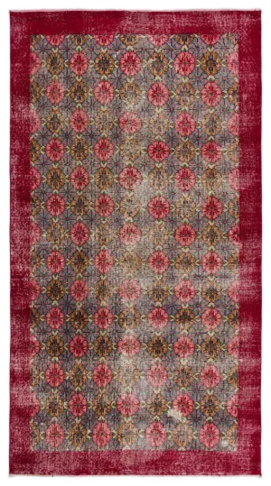 Retro Design Naturel Over Dyed Vintage Rug 4'6'' x 8'4'' ft 137 x 255 cm