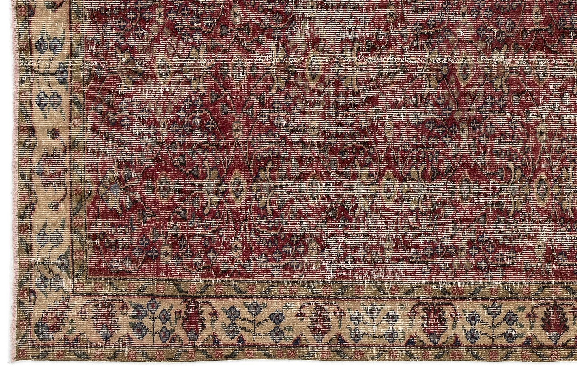 Retro Design Naturel Over Dyed Vintage Rug 4'8'' x 8'1'' ft 142 x 247 cm