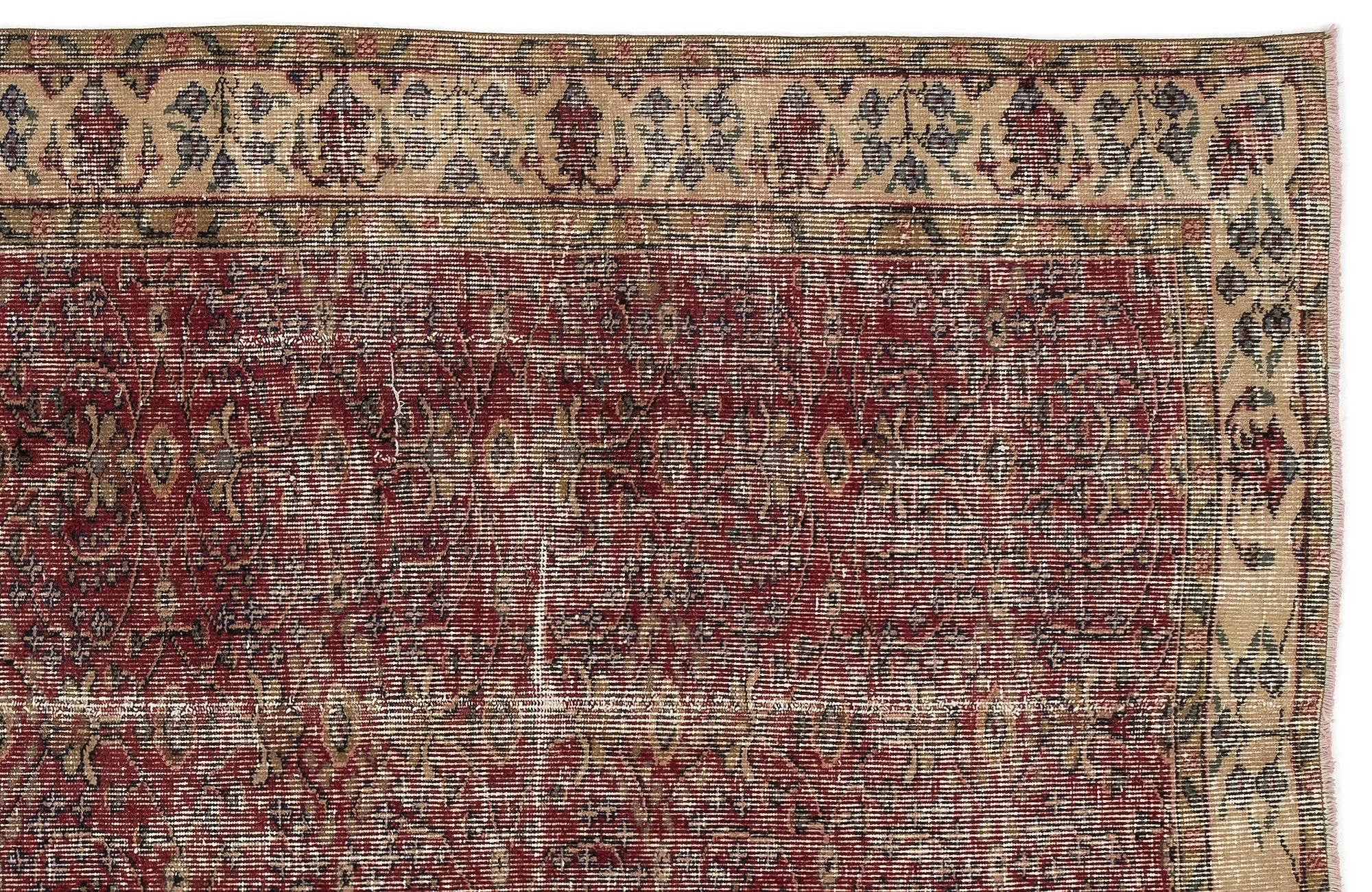 Retro Design Naturel Over Dyed Vintage Rug 4'8'' x 8'1'' ft 142 x 247 cm
