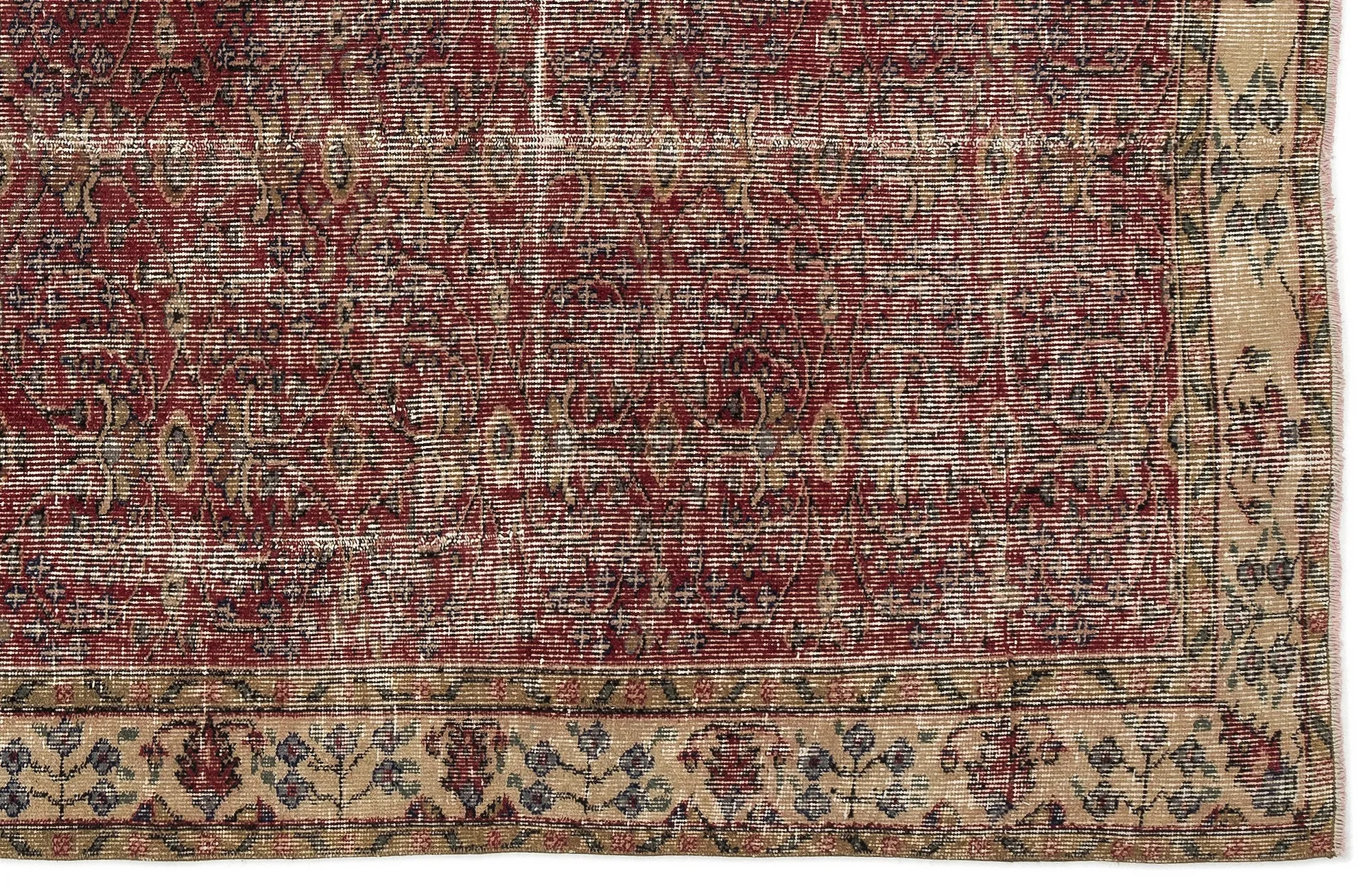 Retro Design Naturel Over Dyed Vintage Rug 4'8'' x 8'1'' ft 142 x 247 cm