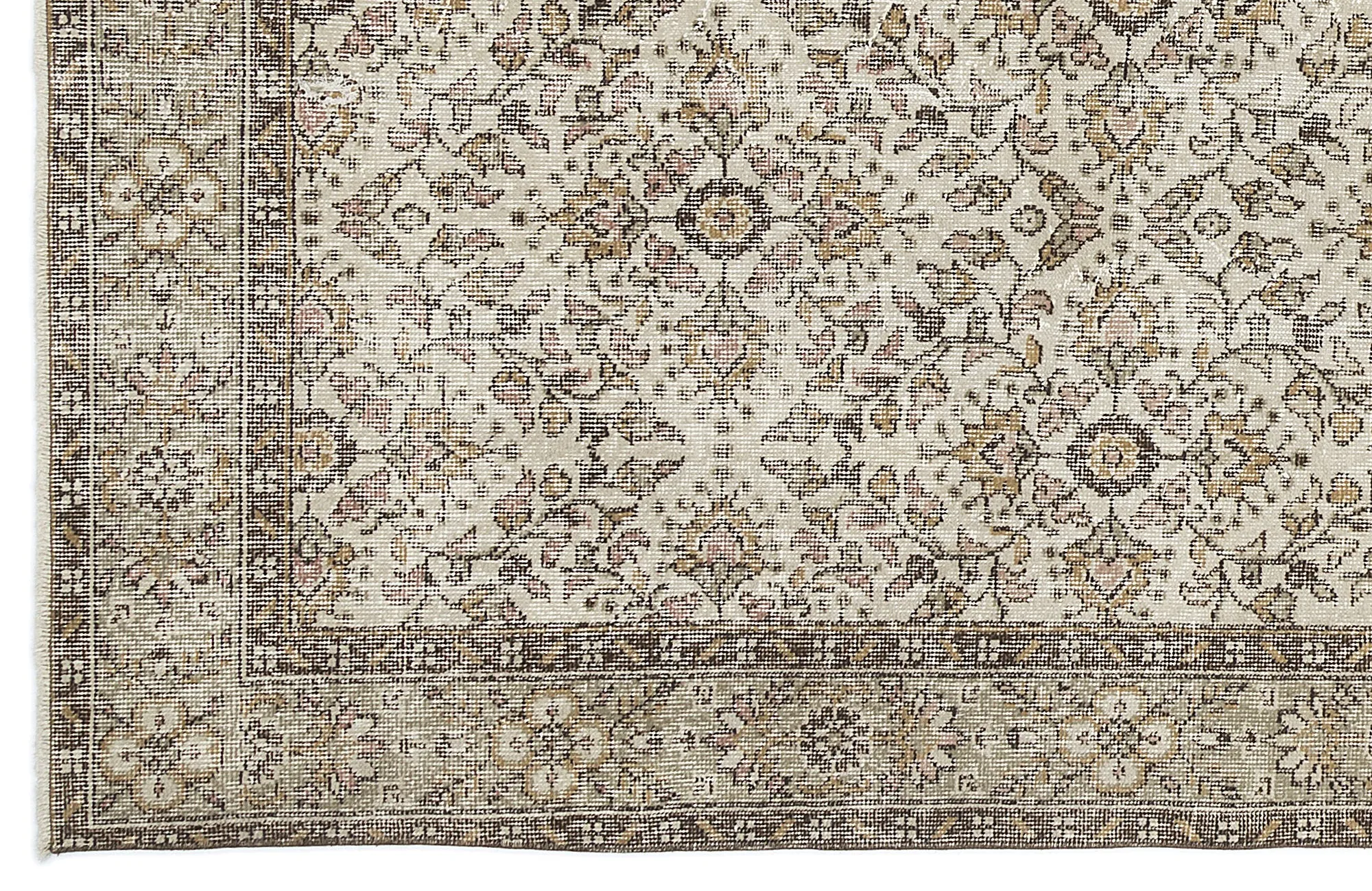 Retro Design Naturel Over Dyed Vintage Rug 5'10'' x 9'11'' ft 177 x 302 cm