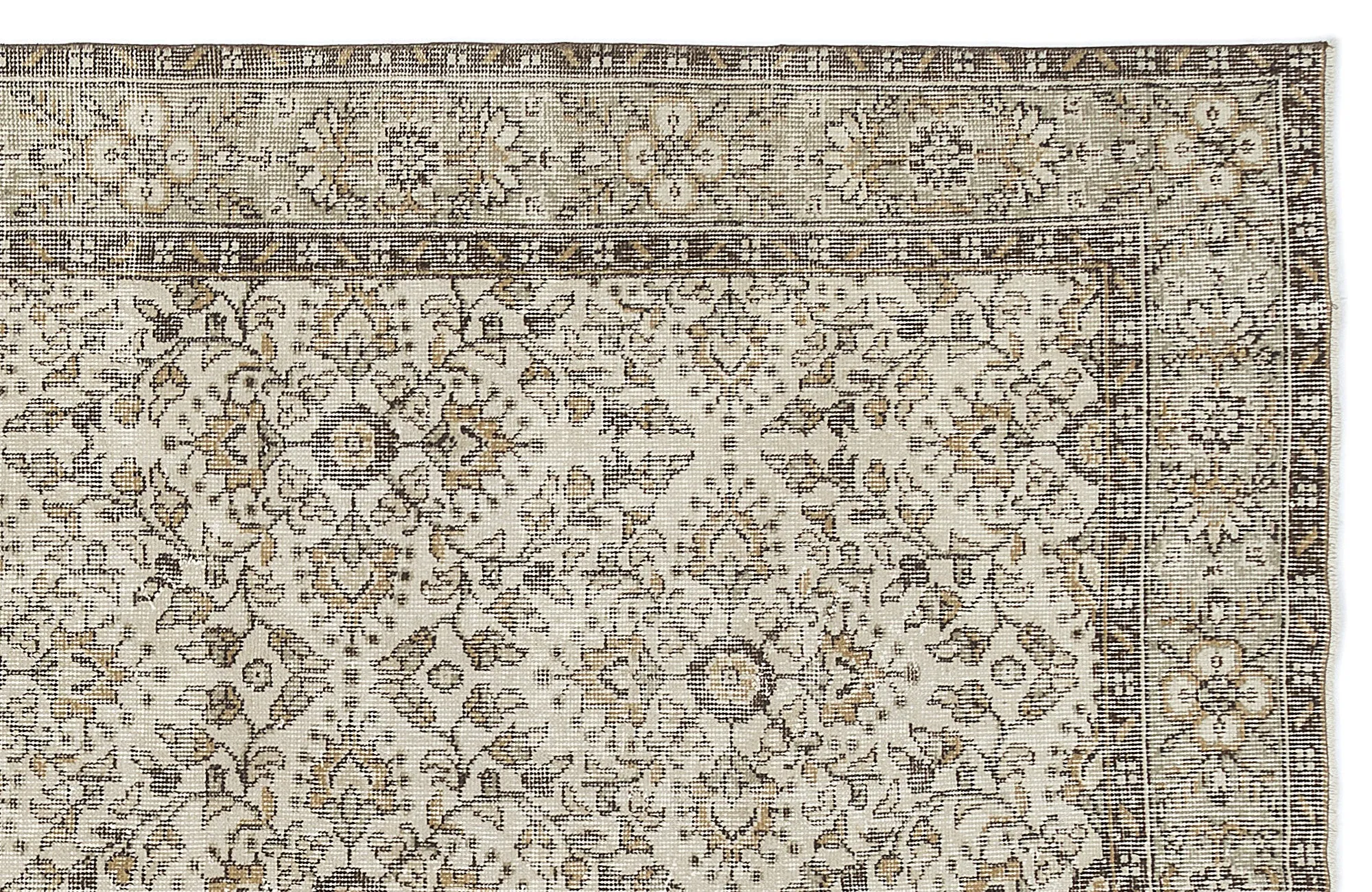Retro Design Naturel Over Dyed Vintage Rug 5'10'' x 9'11'' ft 177 x 302 cm