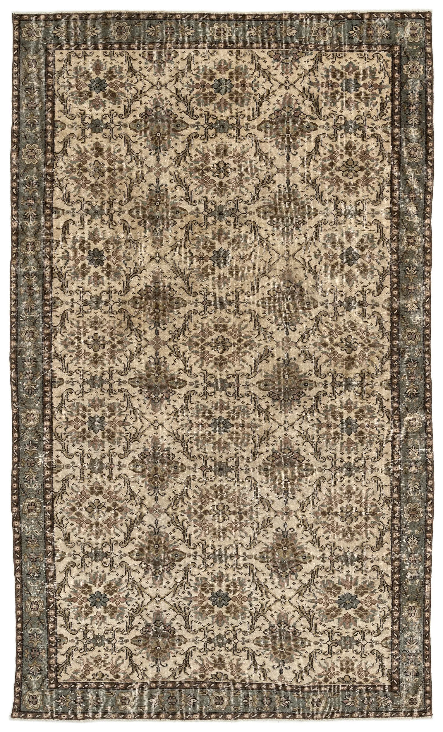 Retro Design Naturel Over Dyed Vintage Rug 5'12'' x 10'0'' ft 182 x 306 cm