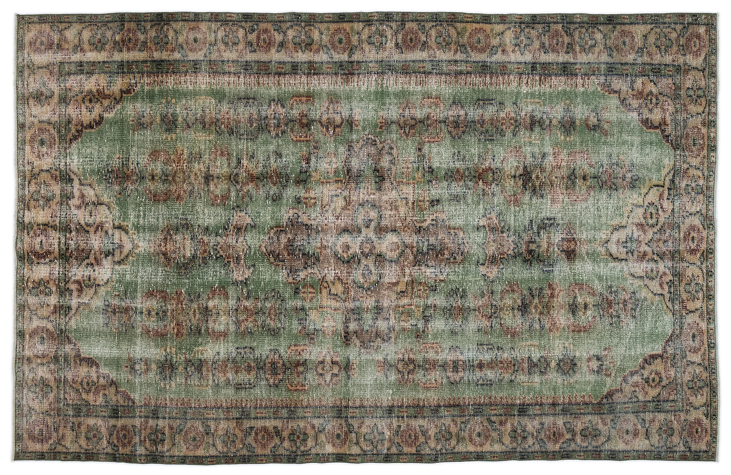Retro Design Naturel Over Dyed Vintage Rug 5'12'' x 9'3'' ft 182 x 283 cm
