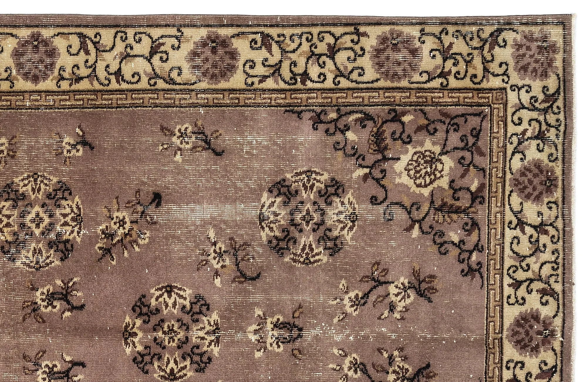 Retro Design Naturel Over Dyed Vintage Rug 5'2'' x 8'8'' ft 157 x 264 cm