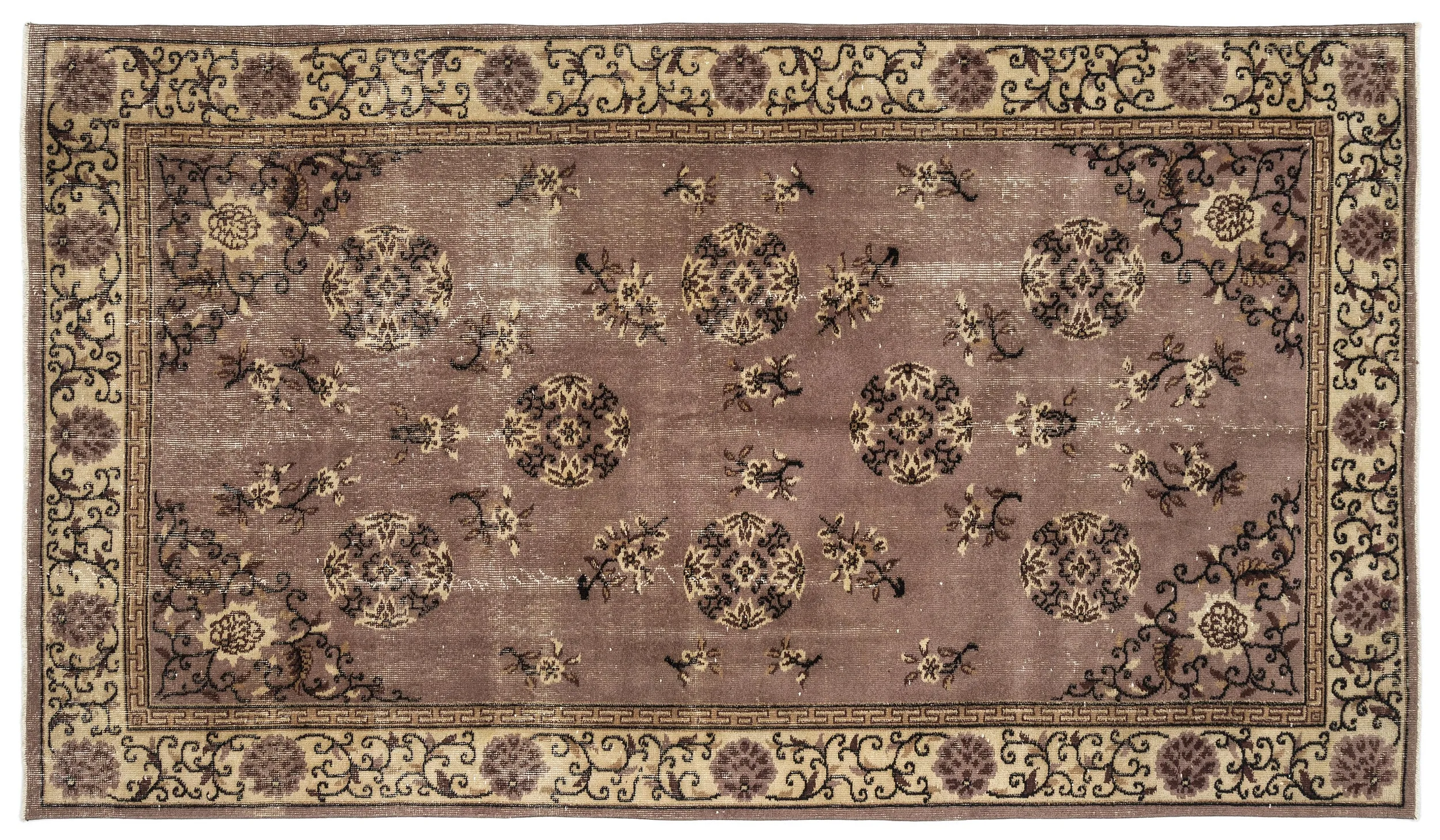 Retro Design Naturel Over Dyed Vintage Rug 5'2'' x 8'8'' ft 157 x 264 cm