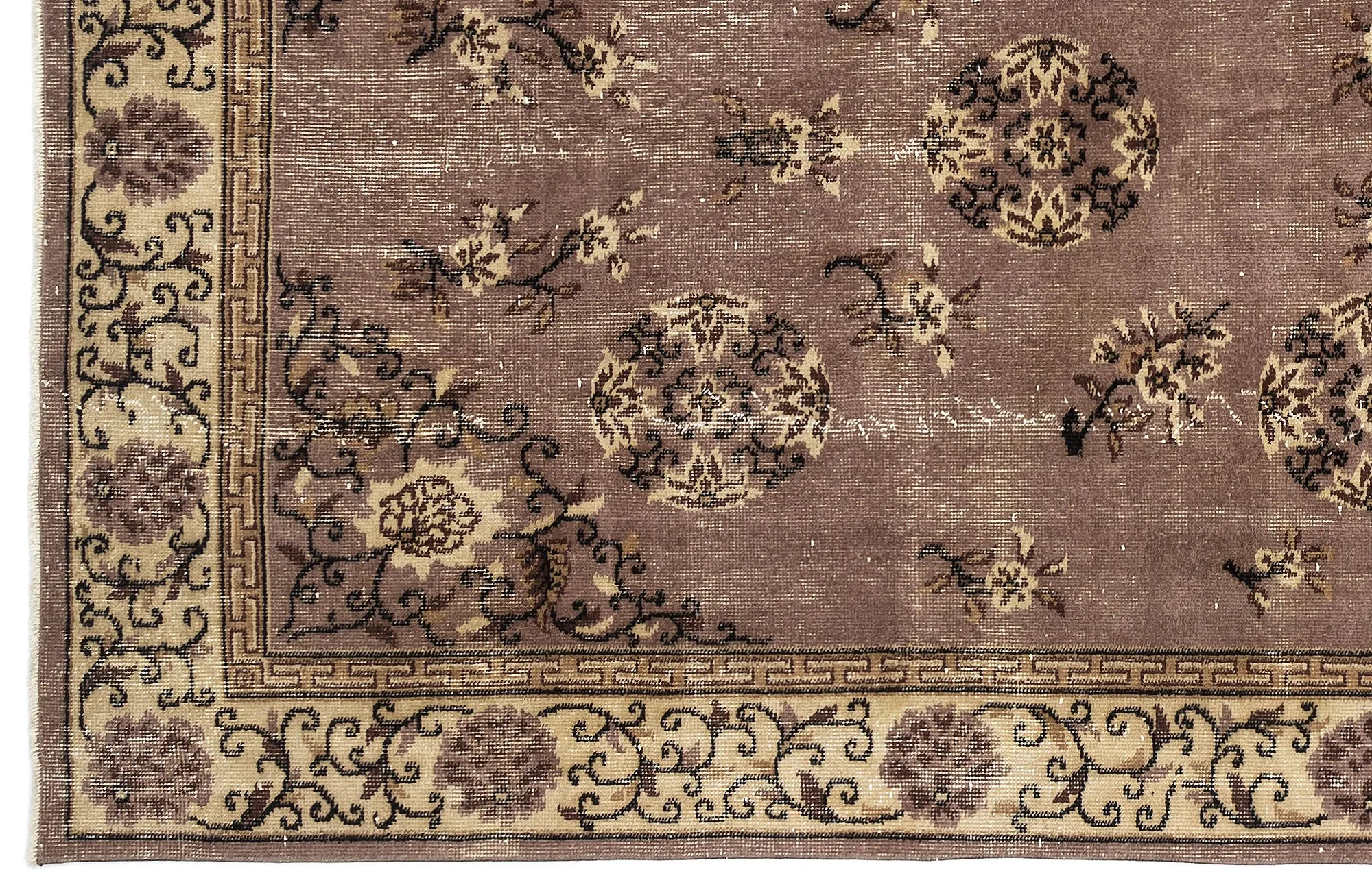 Retro Design Naturel Over Dyed Vintage Rug 5'2'' x 8'8'' ft 157 x 264 cm
