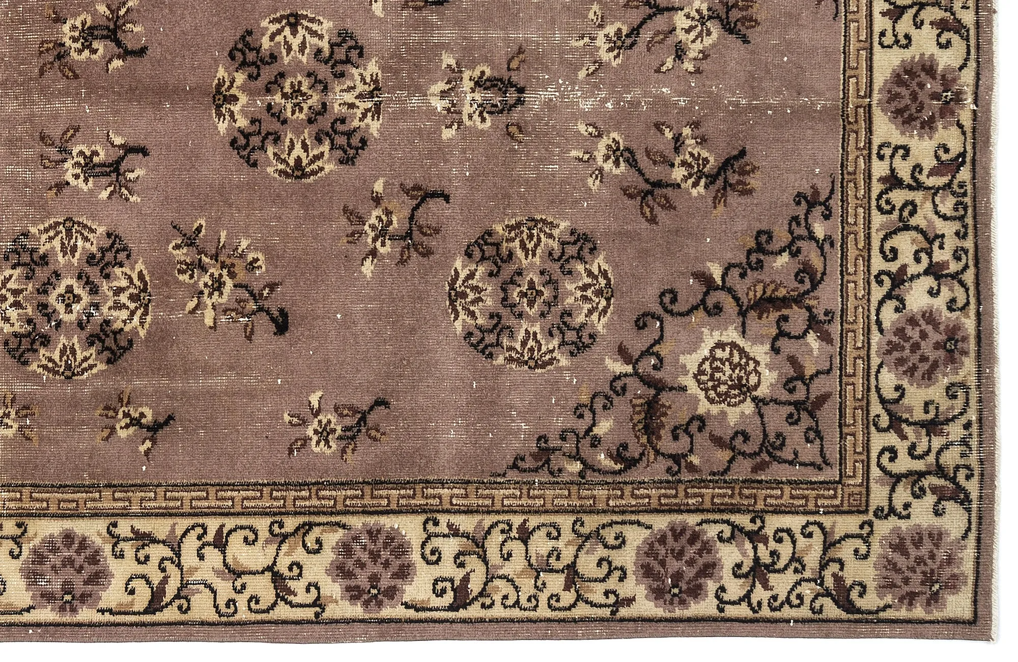 Retro Design Naturel Over Dyed Vintage Rug 5'2'' x 8'8'' ft 157 x 264 cm