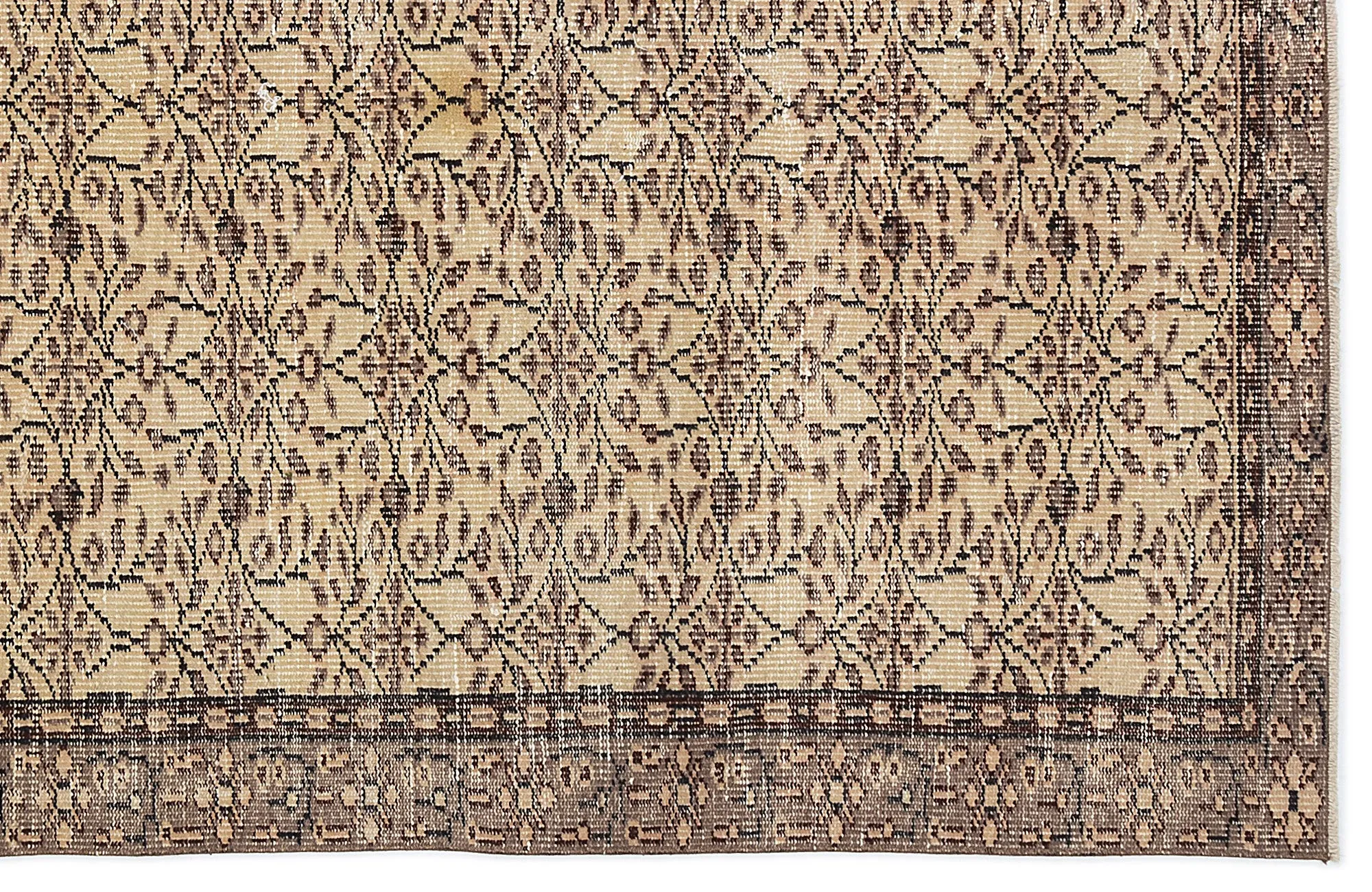 Retro Design Naturel Over Dyed Vintage Rug 5'2'' x 8'9'' ft 157 x 267 cm