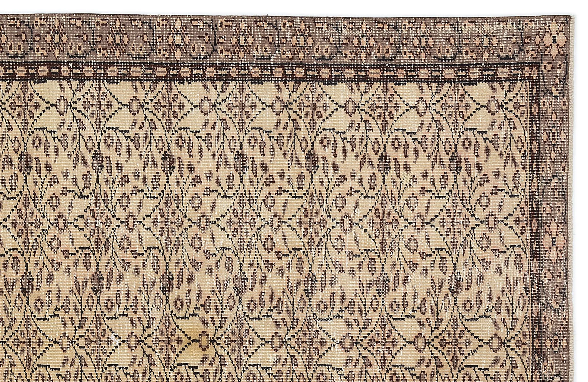Retro Design Naturel Over Dyed Vintage Rug 5'2'' x 8'9'' ft 157 x 267 cm