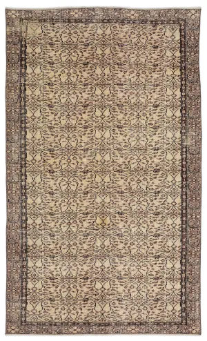 Retro Design Naturel Over Dyed Vintage Rug 5'2'' x 8'9'' ft 157 x 267 cm