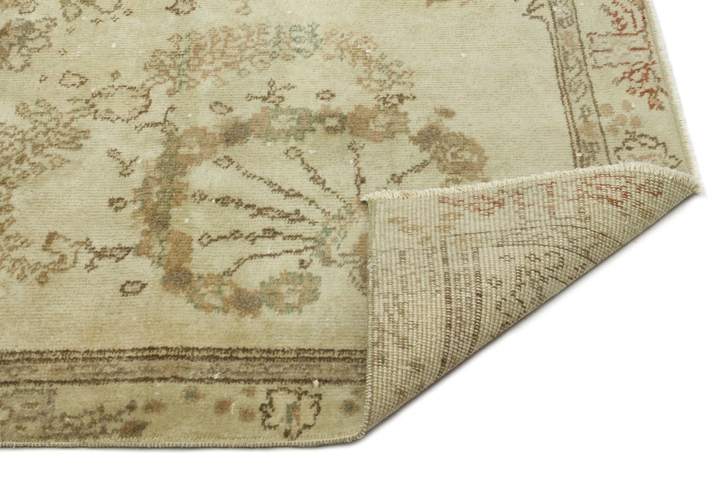 Retro Design Naturel Over Dyed Vintage Rug 5'3'' x 8'8'' ft 160 x 263 cm