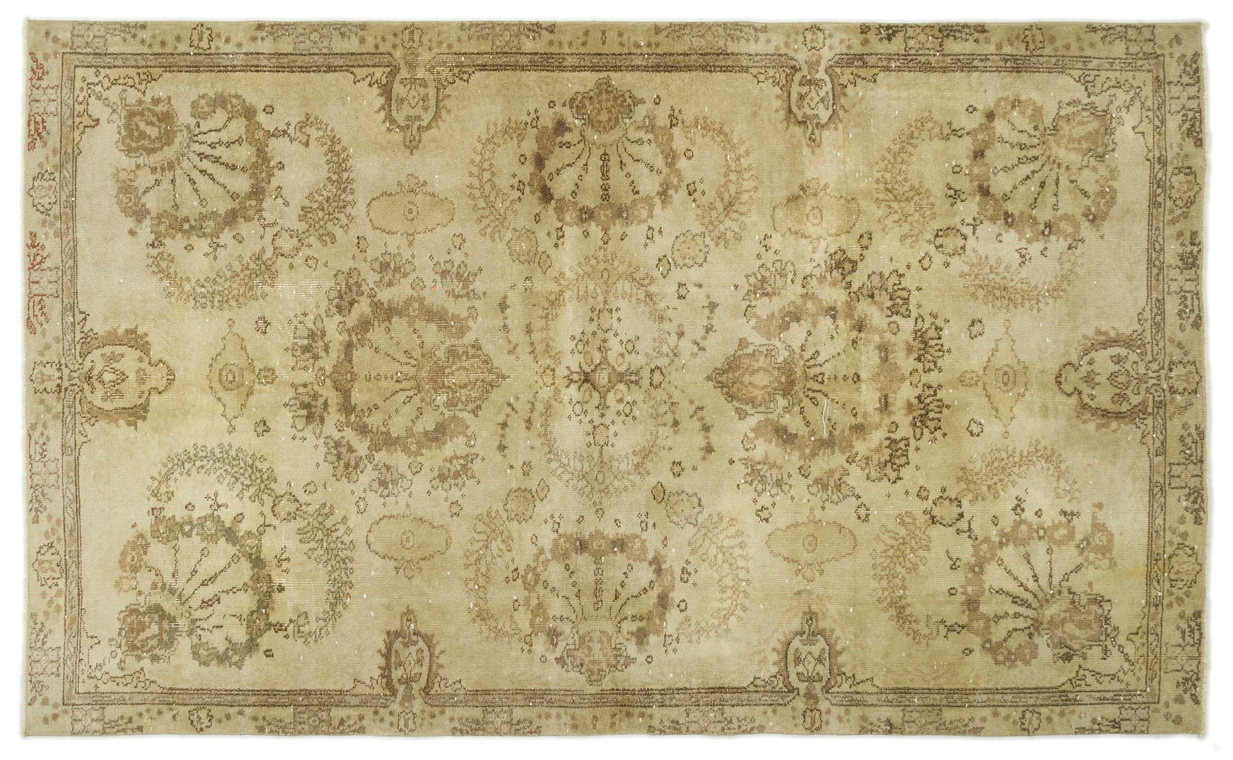 Retro Design Naturel Over Dyed Vintage Rug 5'3'' x 8'8'' ft 160 x 263 cm