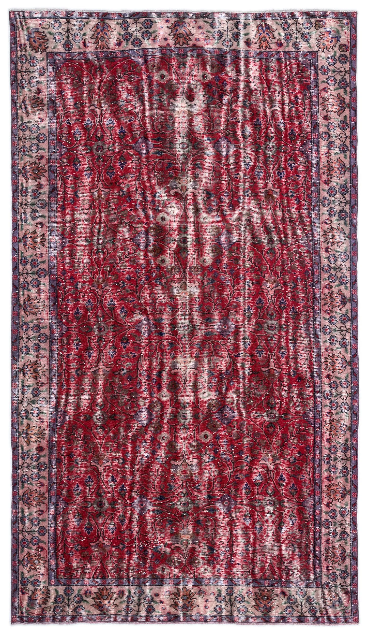 Retro Design Naturel Over Dyed Vintage Rug 5'3'' x 9'2'' ft 160 x 280 cm