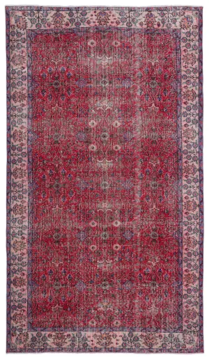 Retro Design Naturel Over Dyed Vintage Rug 5'3'' x 9'2'' ft 160 x 280 cm