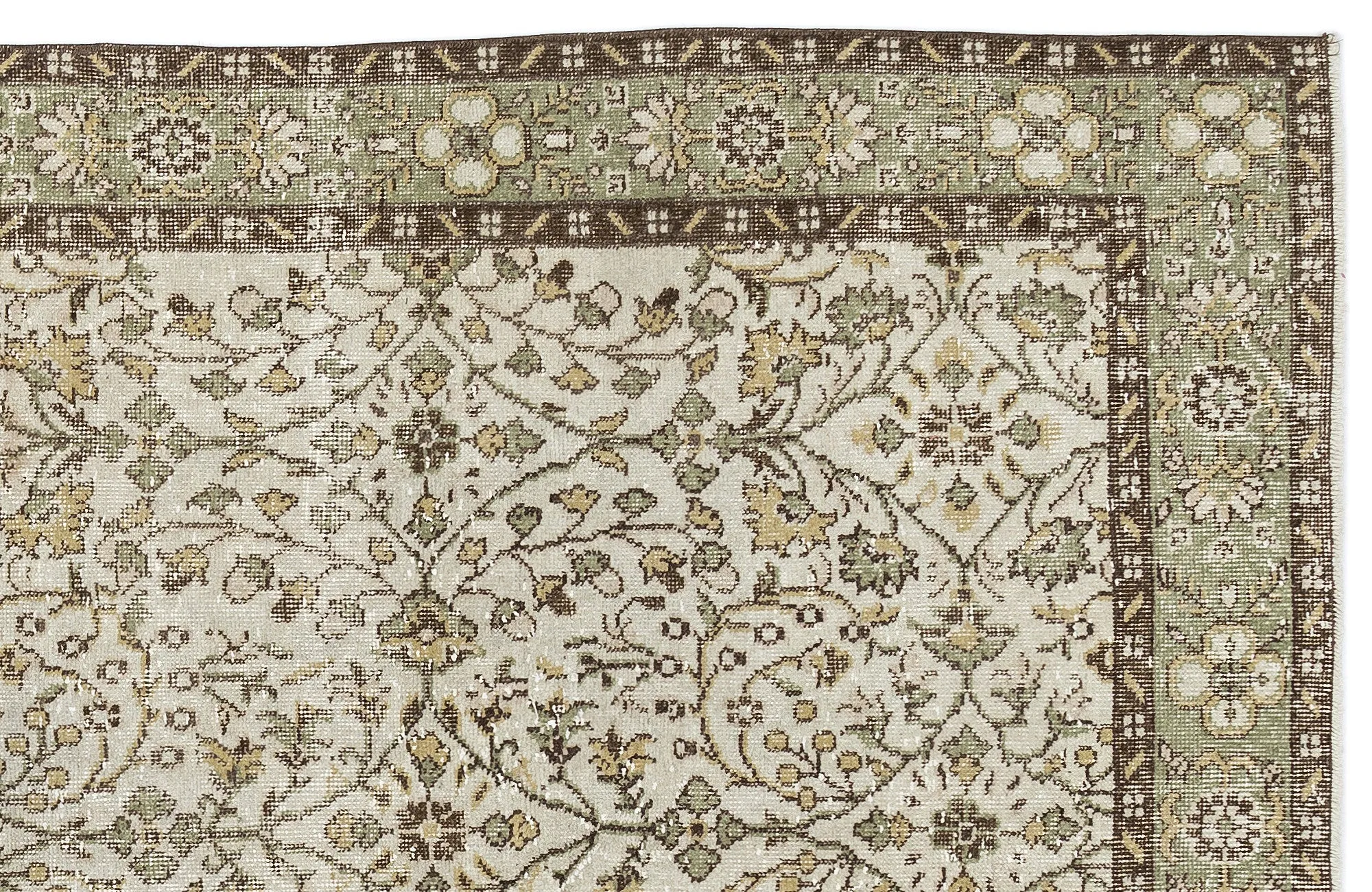 Retro Design Naturel Over Dyed Vintage Rug 5'3'' x 9'3'' ft 160 x 283 cm