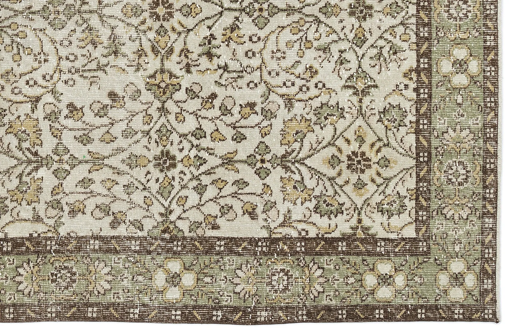 Retro Design Naturel Over Dyed Vintage Rug 5'3'' x 9'3'' ft 160 x 283 cm