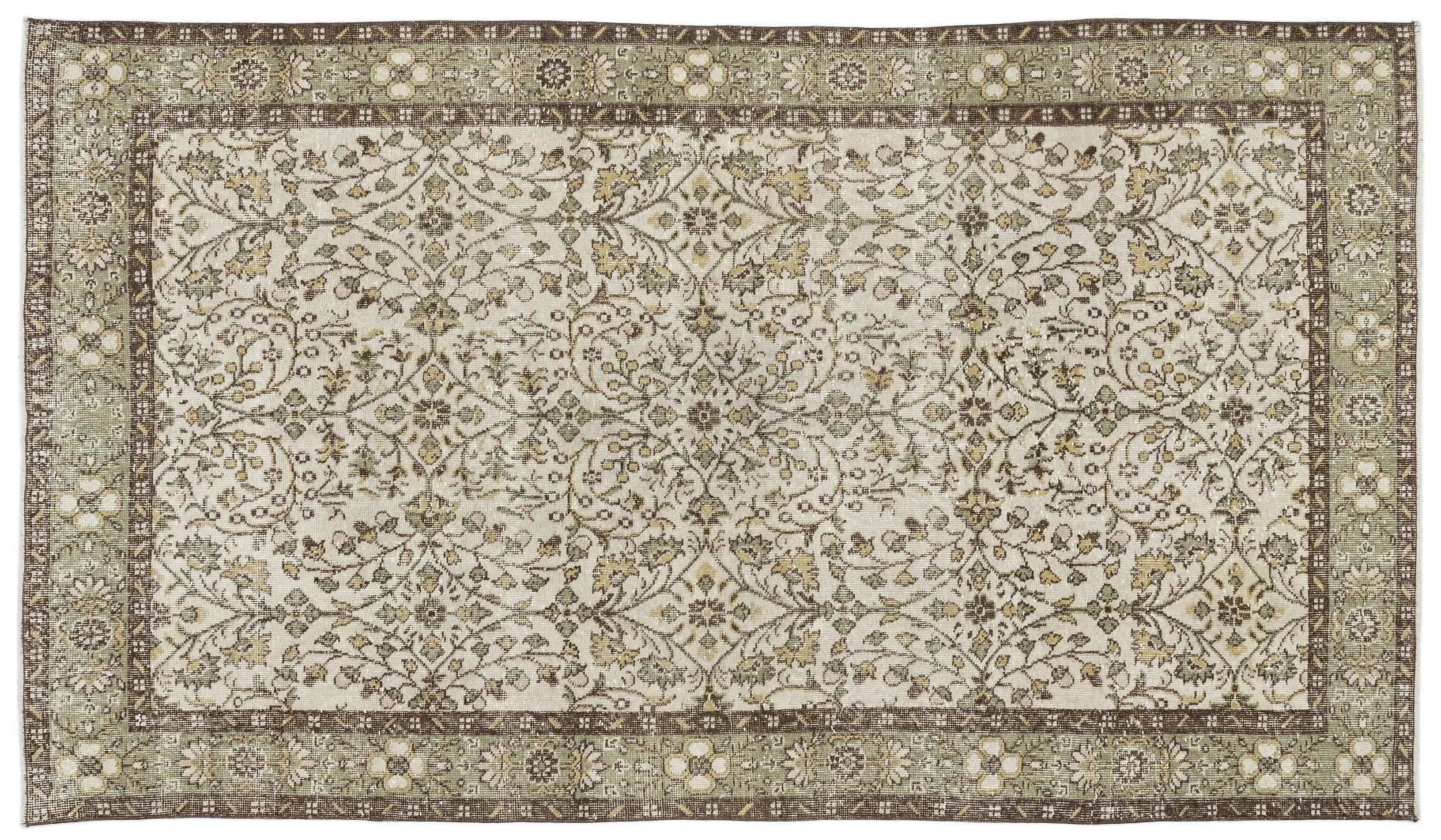 Retro Design Naturel Over Dyed Vintage Rug 5'3'' x 9'3'' ft 160 x 283 cm