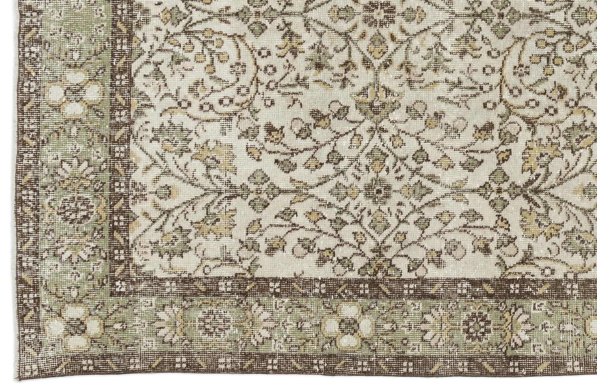 Retro Design Naturel Over Dyed Vintage Rug 5'3'' x 9'3'' ft 160 x 283 cm
