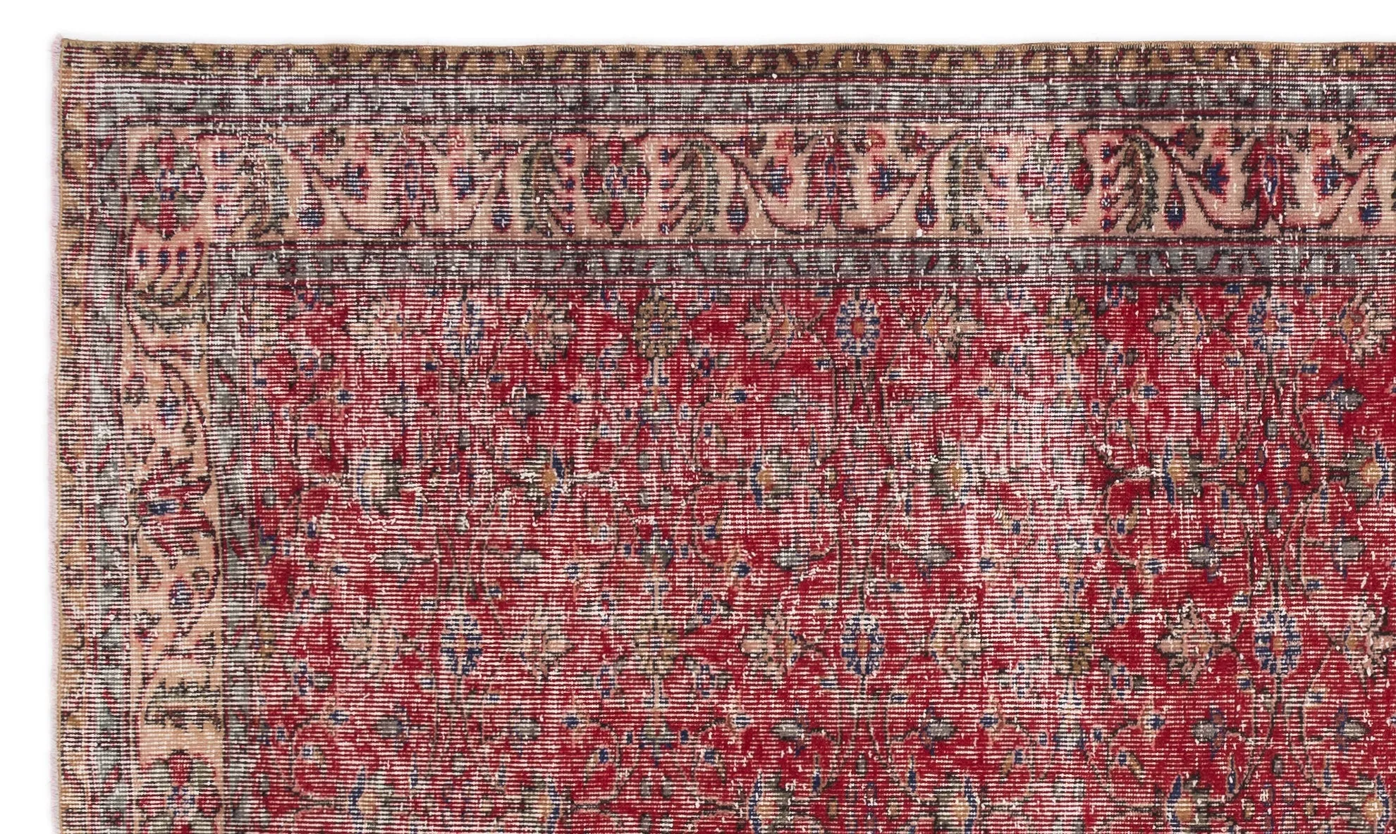 Retro Design Naturel Over Dyed Vintage Rug 5'5'' x 9'3'' ft 165 x 283 cm
