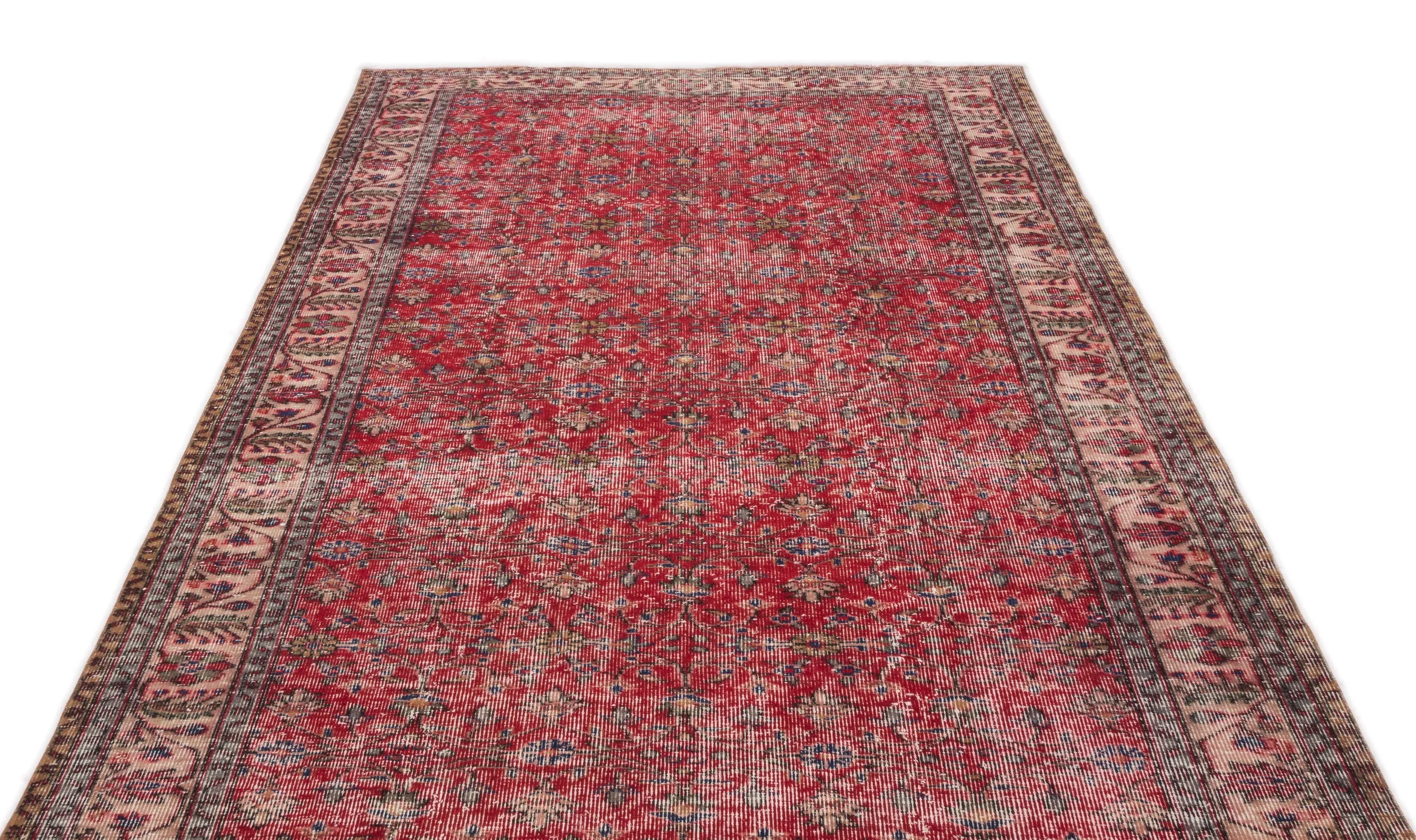Retro Design Naturel Over Dyed Vintage Rug 5'5'' x 9'3'' ft 165 x 283 cm