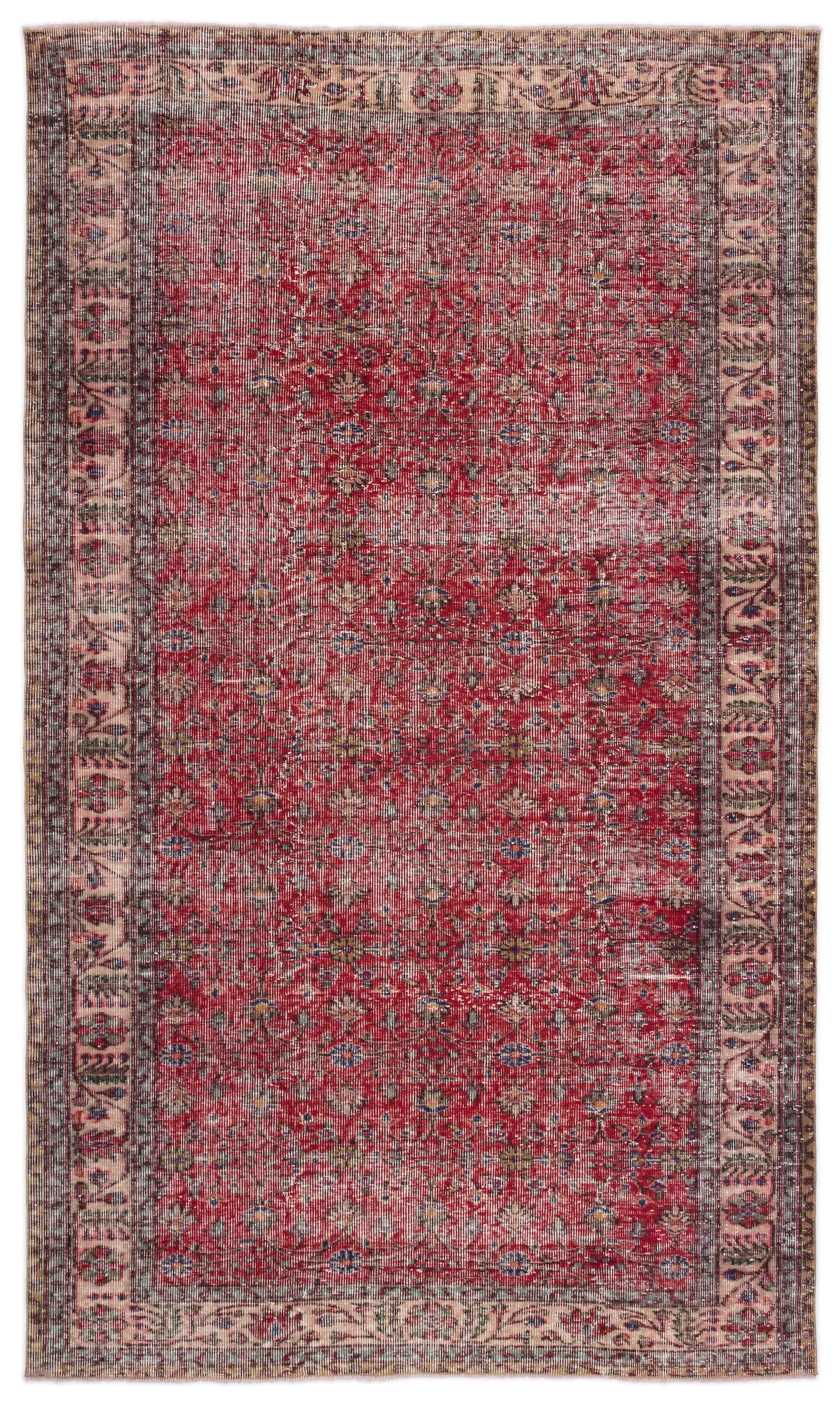 Retro Design Naturel Over Dyed Vintage Rug 5'5'' x 9'3'' ft 165 x 283 cm