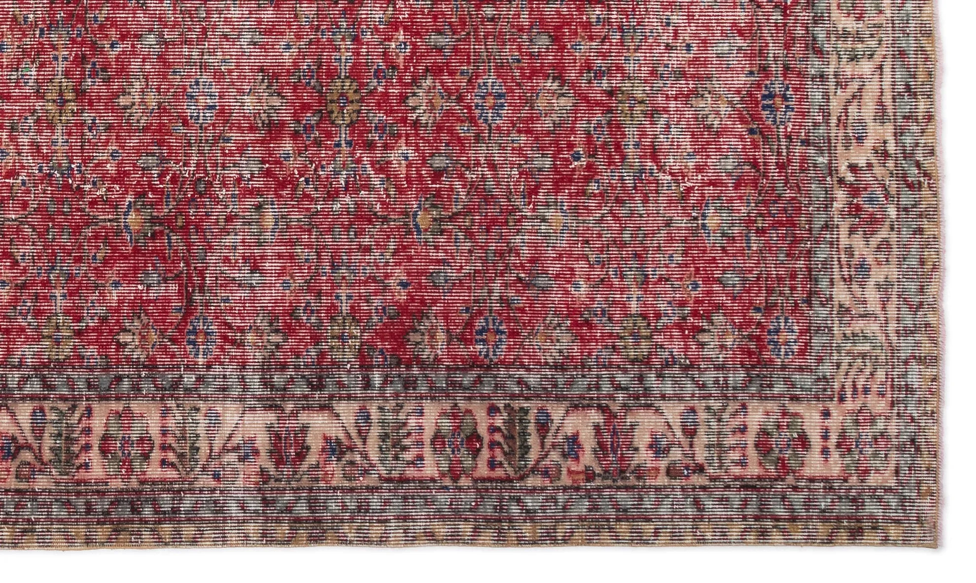 Retro Design Naturel Over Dyed Vintage Rug 5'5'' x 9'3'' ft 165 x 283 cm