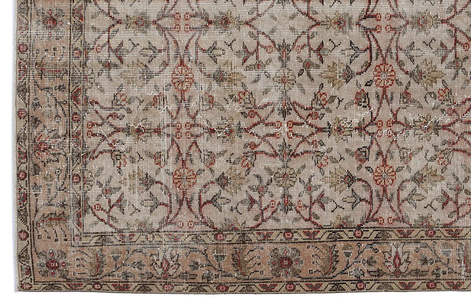Retro Design Naturel Over Dyed Vintage Rug 5'5'' x 9'5'' ft 165 x 286 cm
