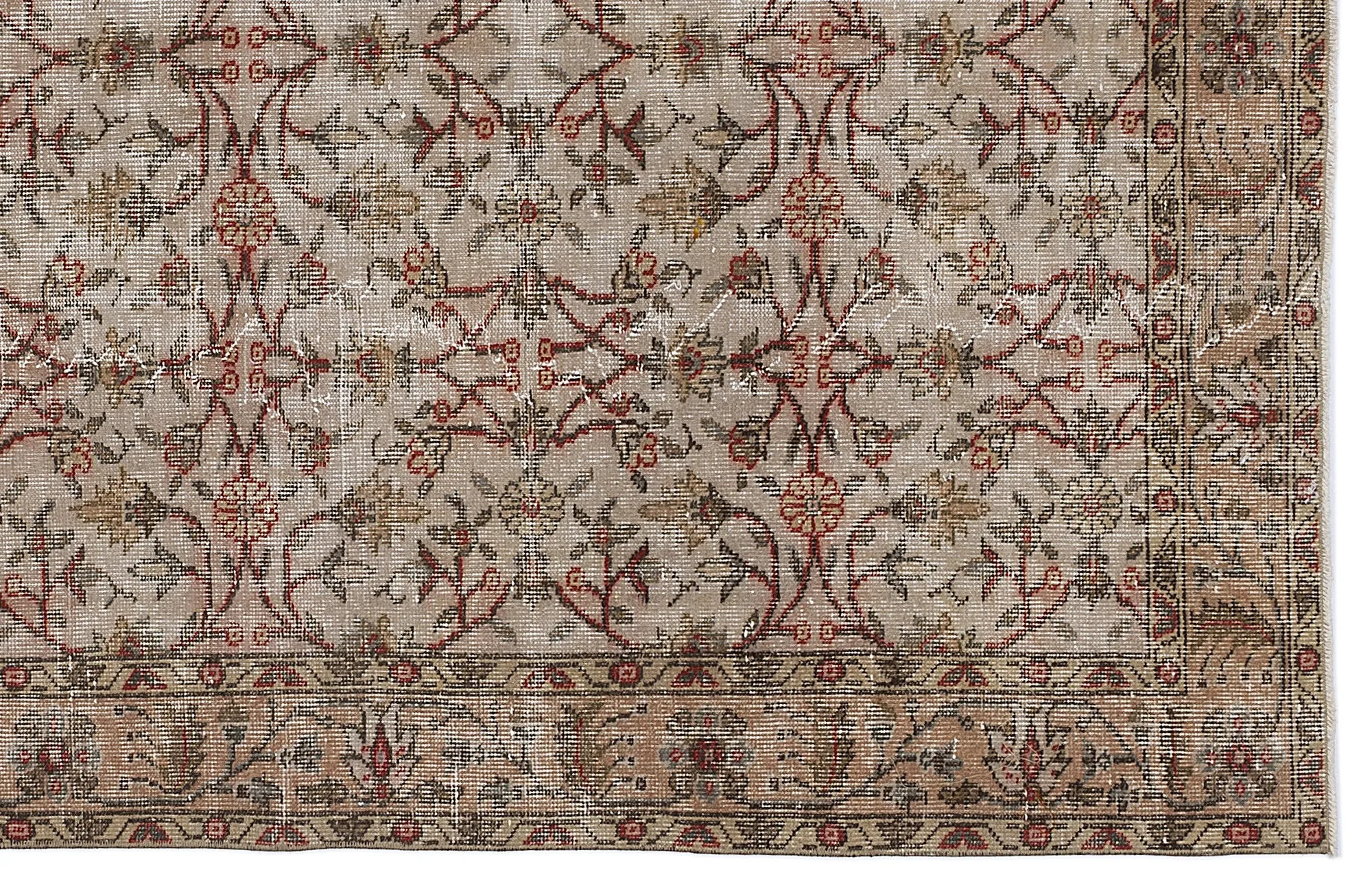 Retro Design Naturel Over Dyed Vintage Rug 5'5'' x 9'5'' ft 165 x 286 cm