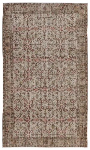 Retro Design Naturel Over Dyed Vintage Rug 5'5'' x 9'5'' ft 165 x 286 cm