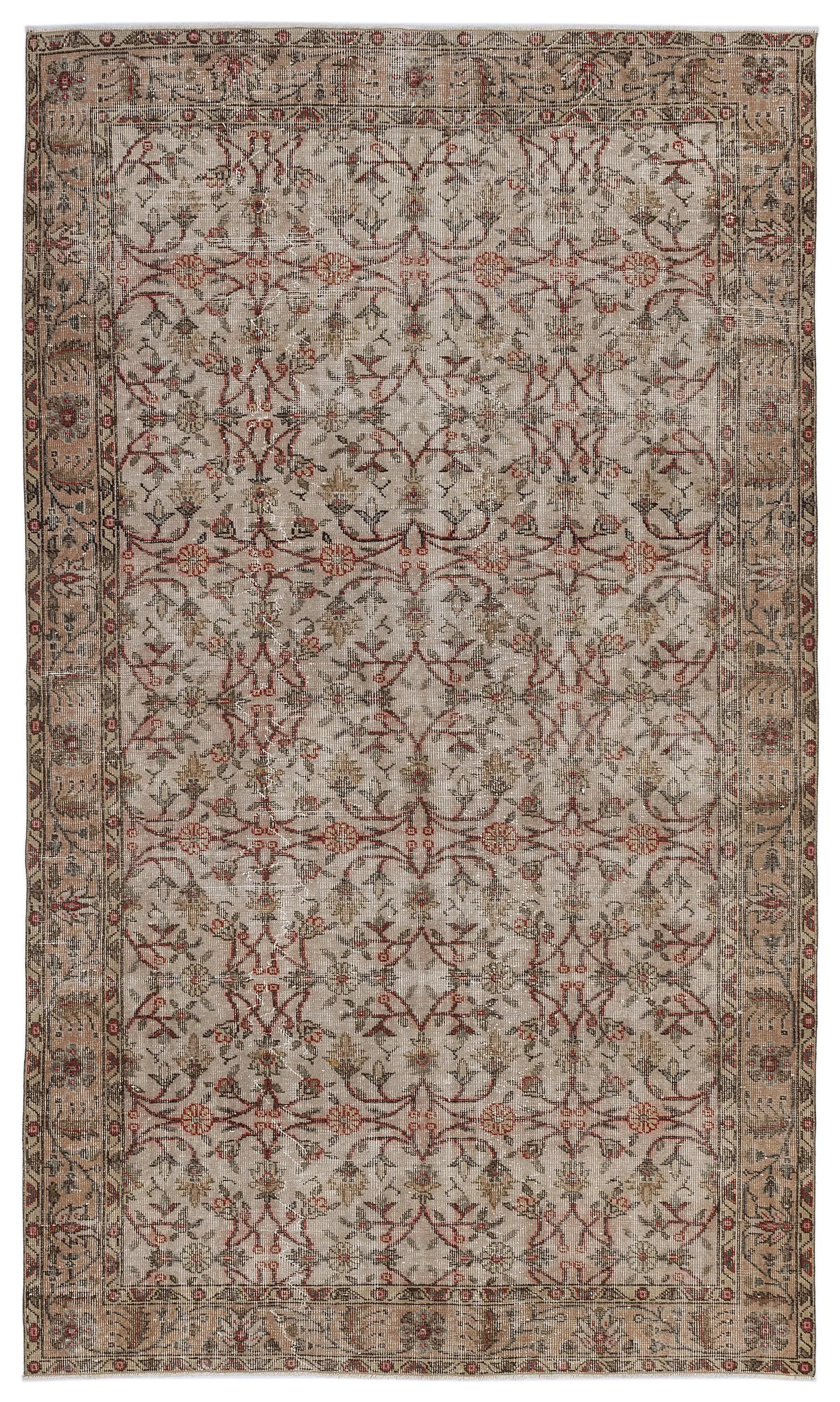Retro Design Naturel Over Dyed Vintage Rug 5'5'' x 9'5'' ft 165 x 286 cm