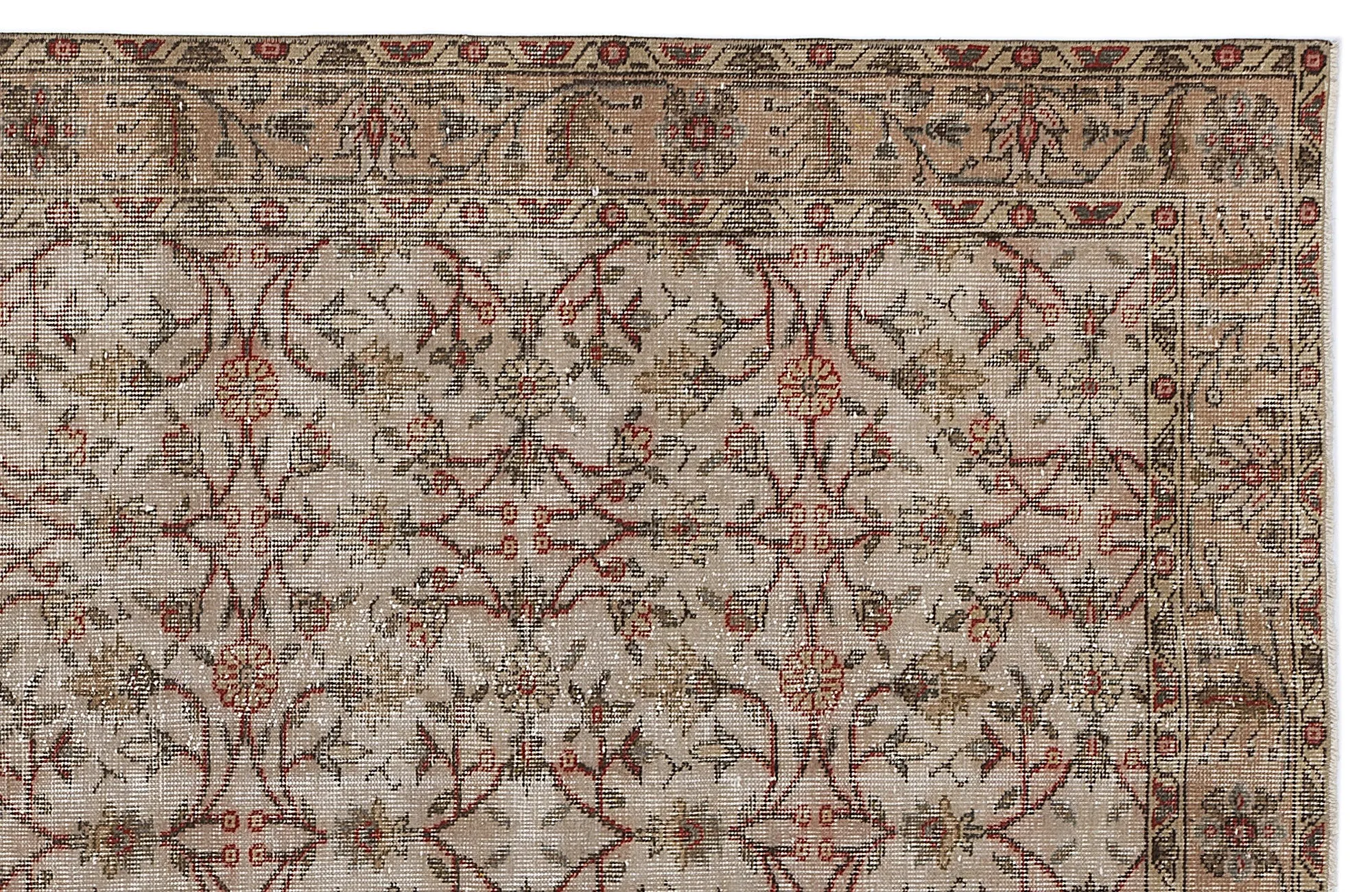 Retro Design Naturel Over Dyed Vintage Rug 5'5'' x 9'5'' ft 165 x 286 cm