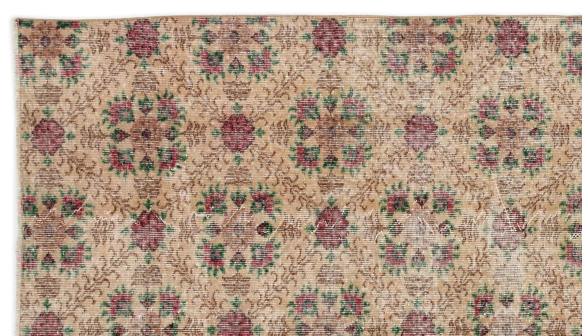 Retro Design Naturel Over Dyed Vintage Rug 5'5'' x 9'6'' ft 165 x 290 cm