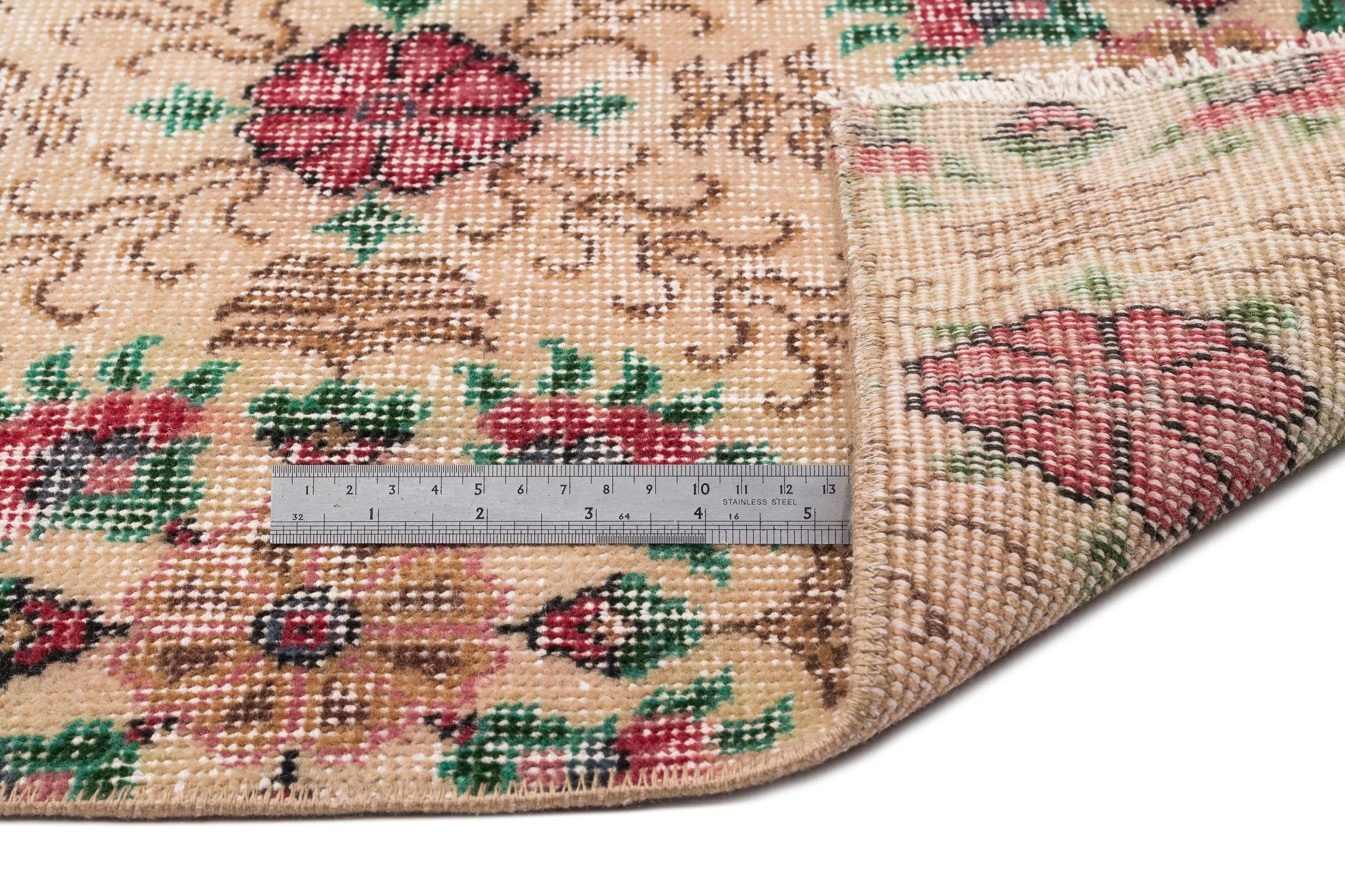 Retro Design Naturel Over Dyed Vintage Rug 5'5'' x 9'6'' ft 165 x 290 cm