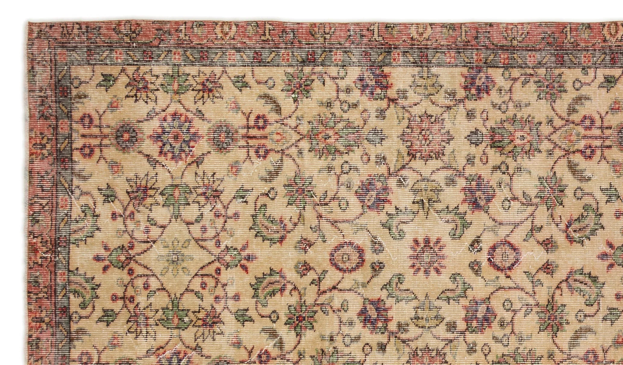 Retro Design Naturel Over Dyed Vintage Rug 5'5'' x 9'6'' ft 166 x 290 cm