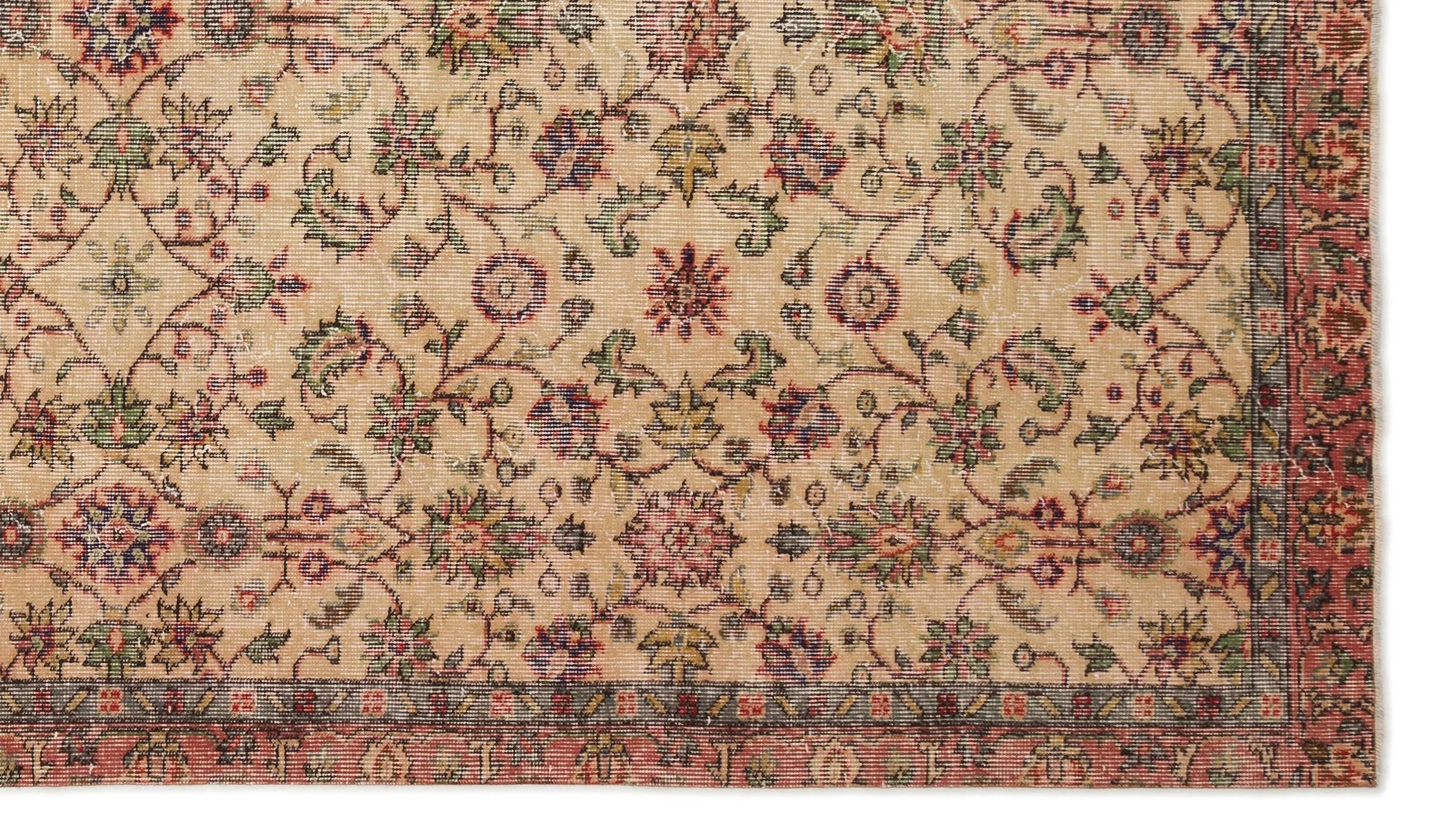 Retro Design Naturel Over Dyed Vintage Rug 5'5'' x 9'6'' ft 166 x 290 cm