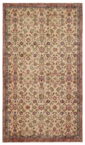 Retro Design Naturel Over Dyed Vintage Rug 5'5'' x 9'6'' ft 166 x 290 cm