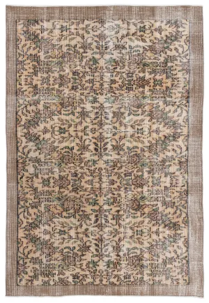 Retro Design Naturel Over Dyed Vintage Rug 5'6'' x 8'0'' ft 167 x 245 cm